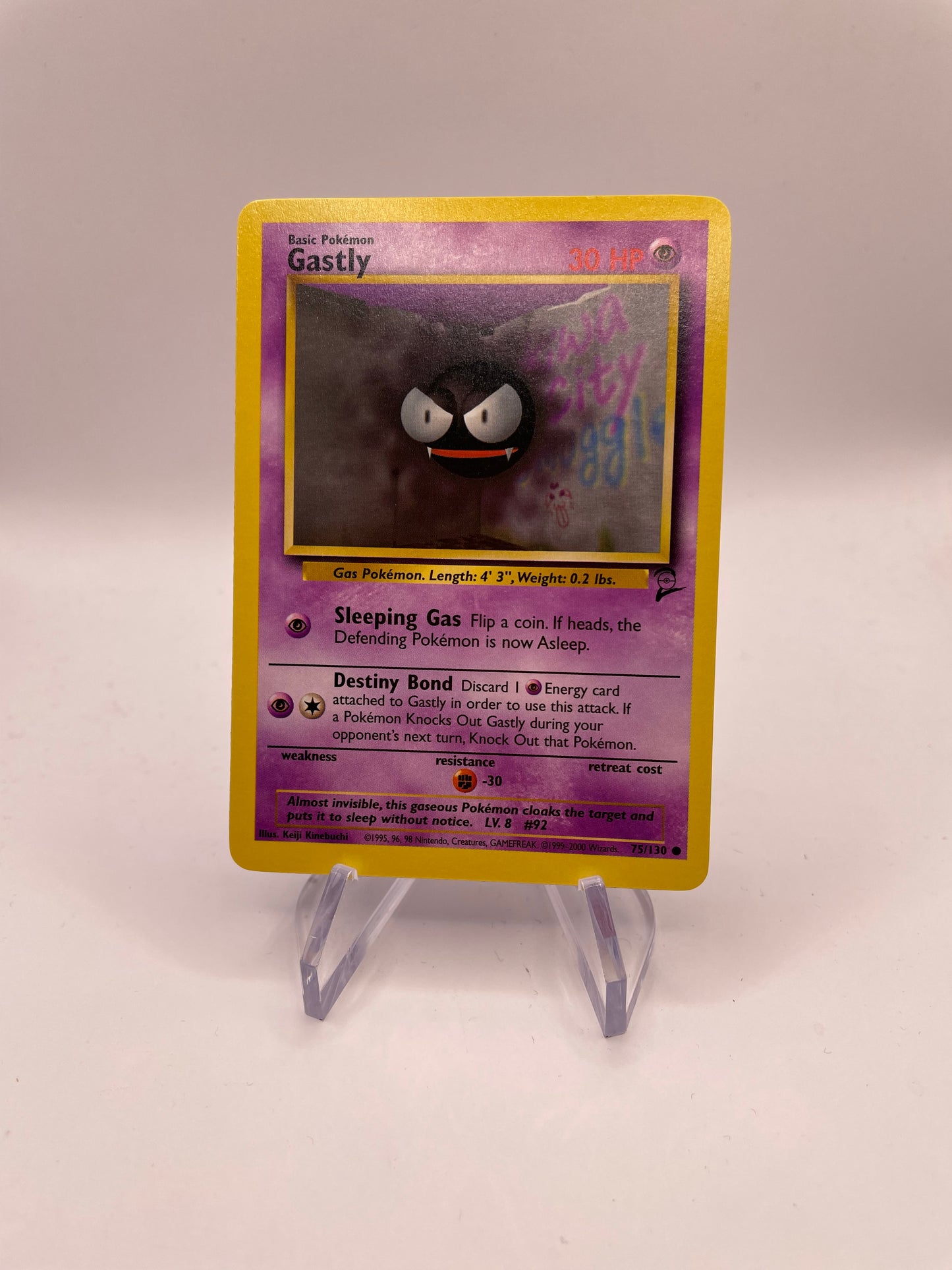 Pokemon Karte Base Set 2 Gastly 75/130 Englisch