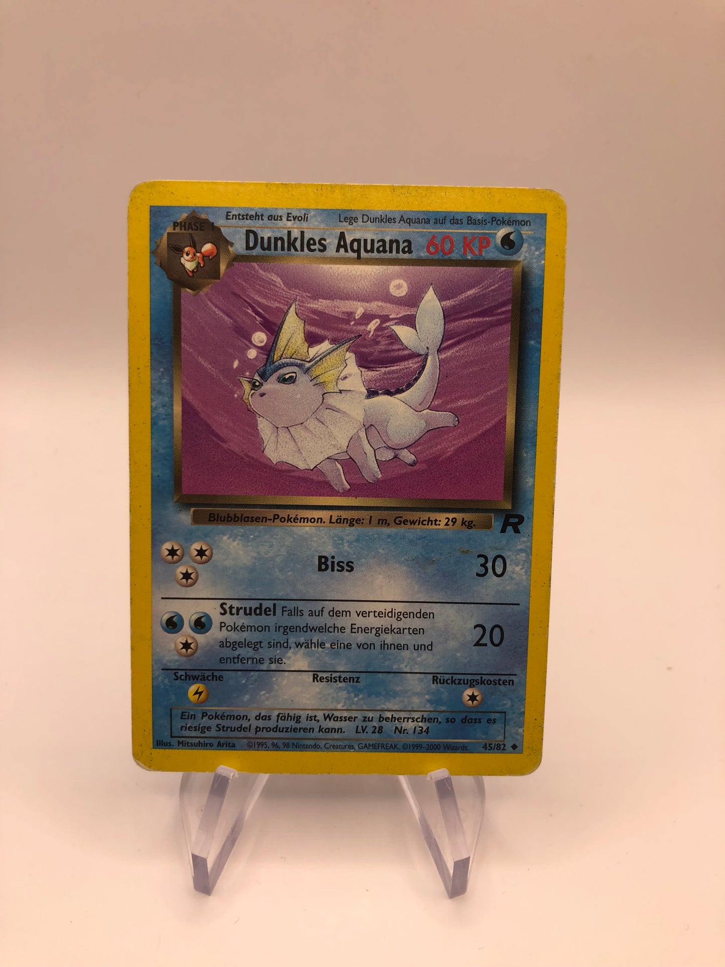 Pokemon Karte Rocket Dunkles Aquana 45/82 Deutsch
