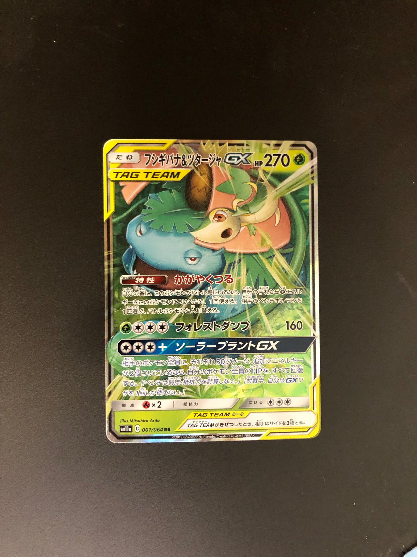 Pokemon Karte Tag Team Bisaflor & Serpifeu 1/64 Japanisch