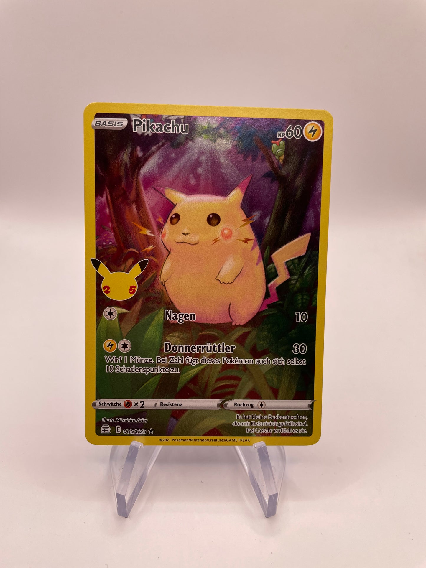 Pokemon Karte Art Rare Celebration Pikachu 5/25 Deutsch
