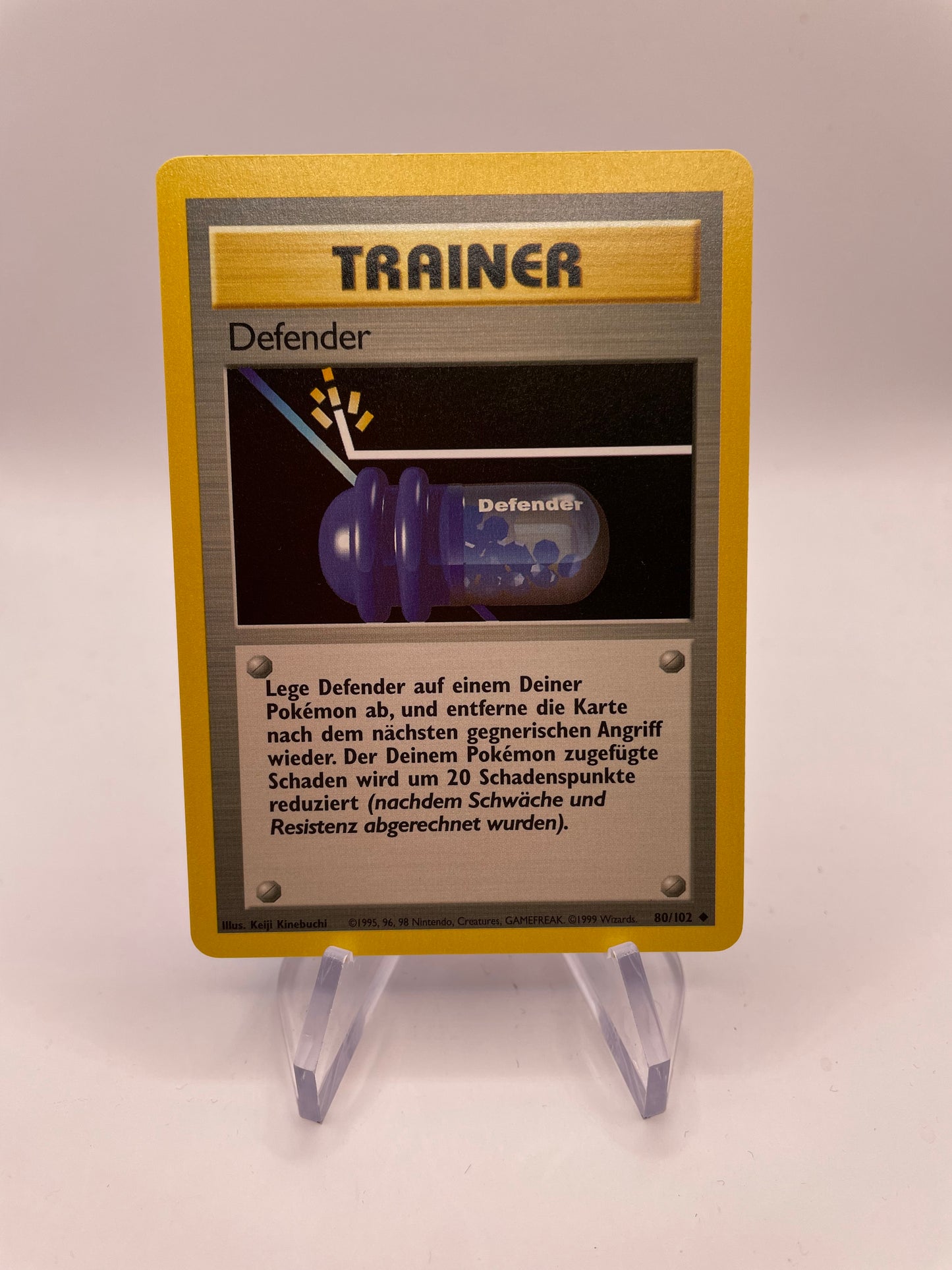 Pokemon Karte Base Set Trainer Defender 80/102 Deutsch