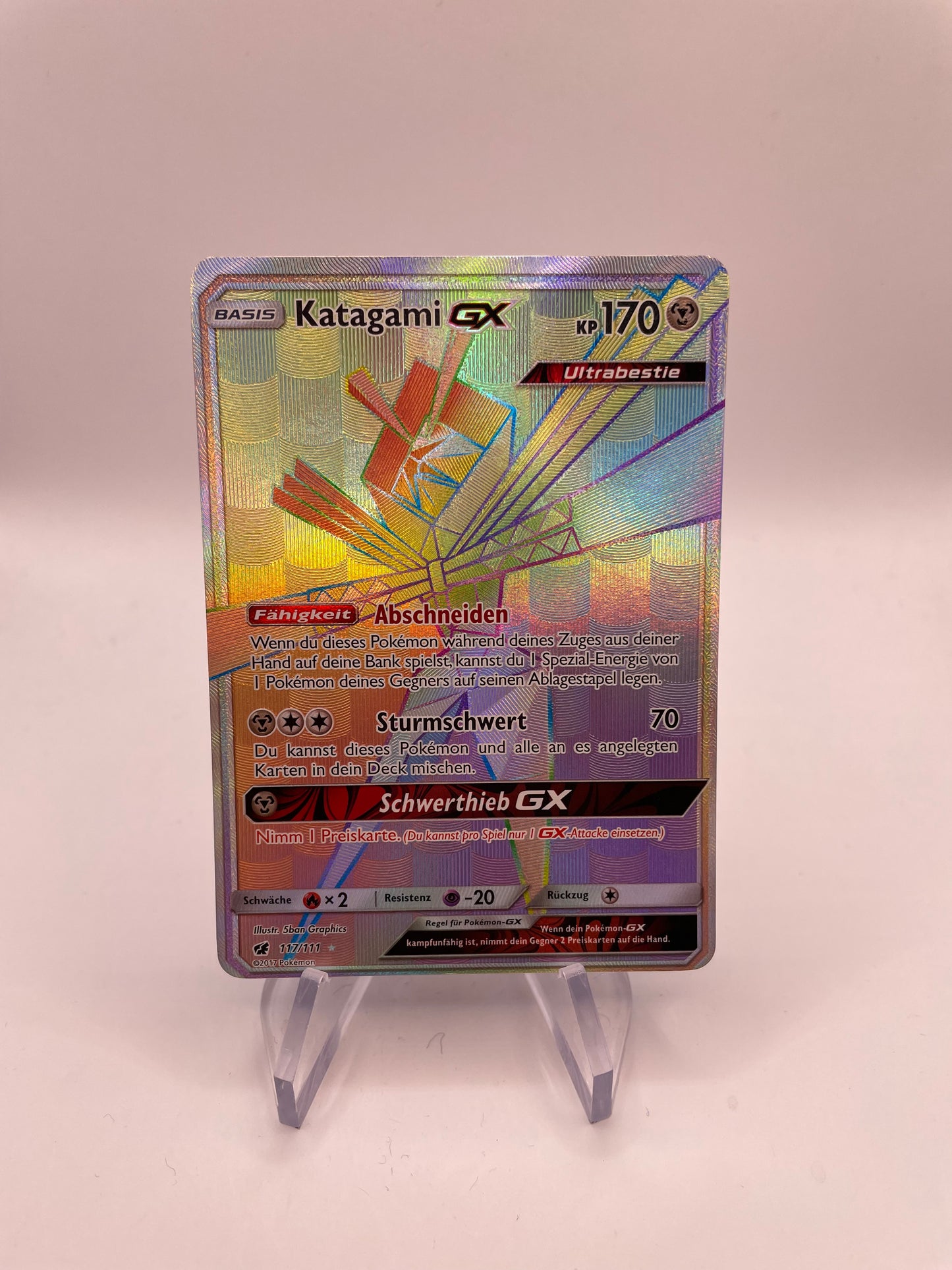 Pokemon Karte GX rainbow Katagami 117/111 Deutsch