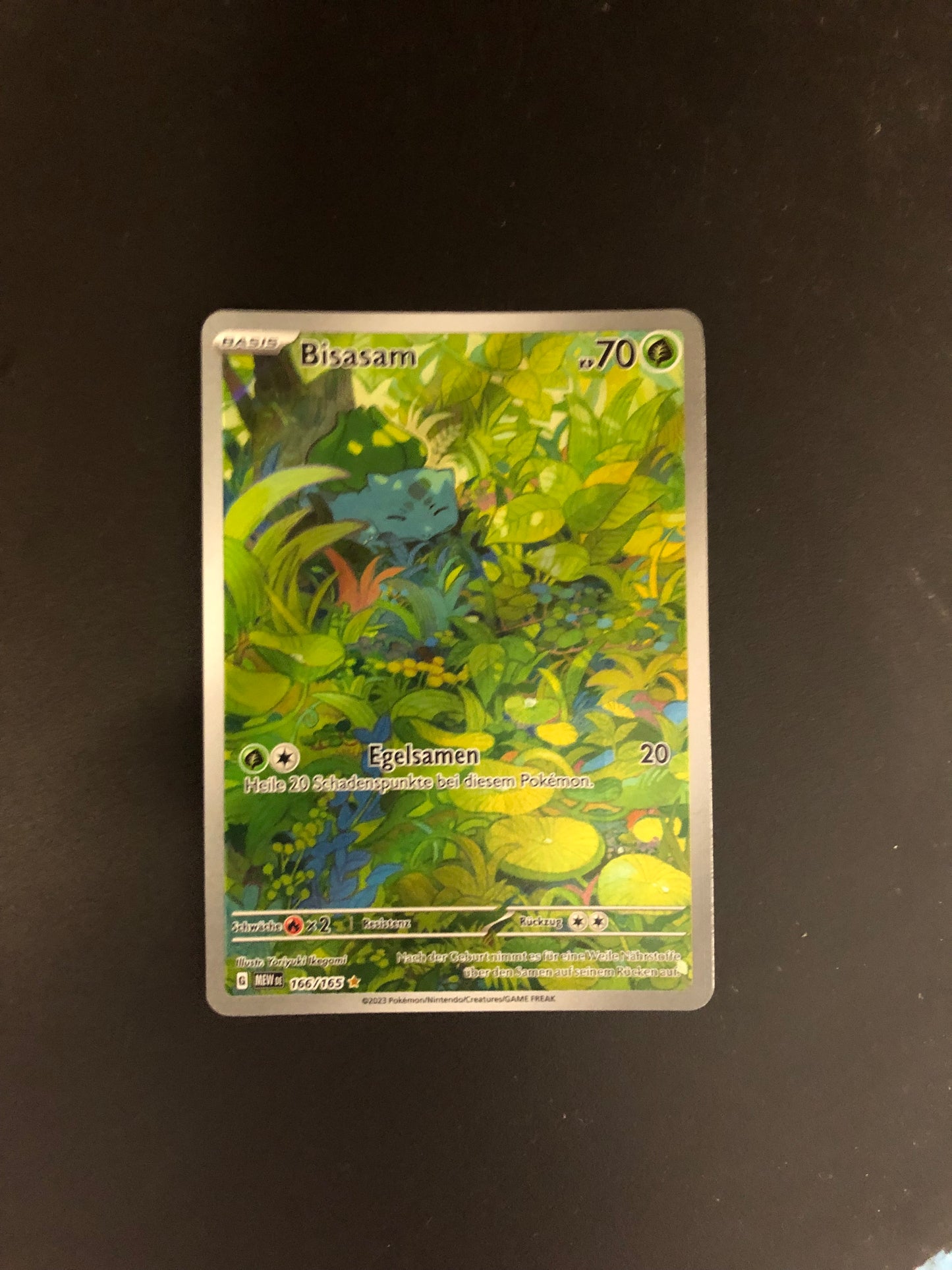 Pokemon Karte Art Rare Bisasam 166/165 Deutsch