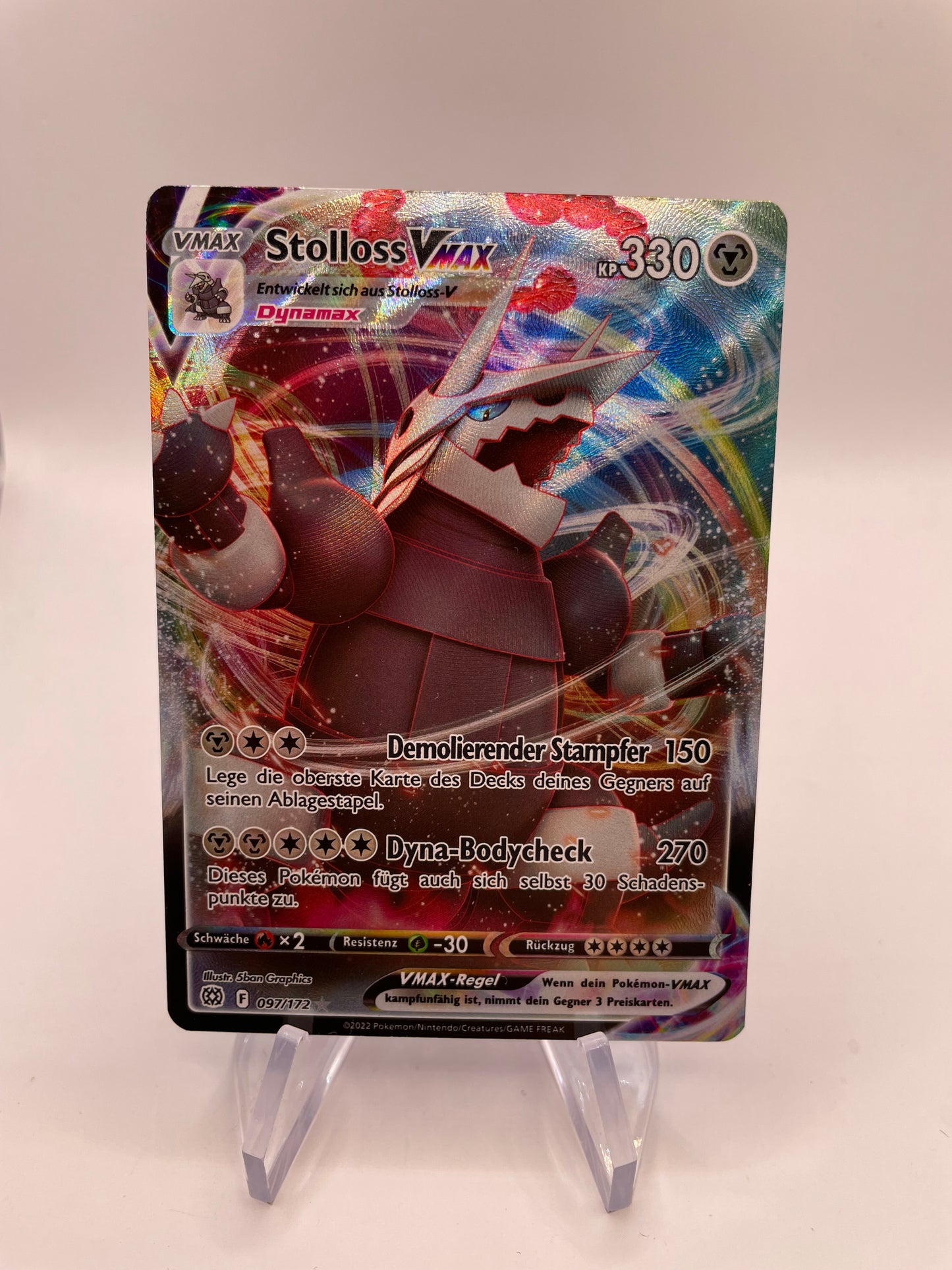Pokémon Karte VMax Stolloss 97/172 Deutsch
