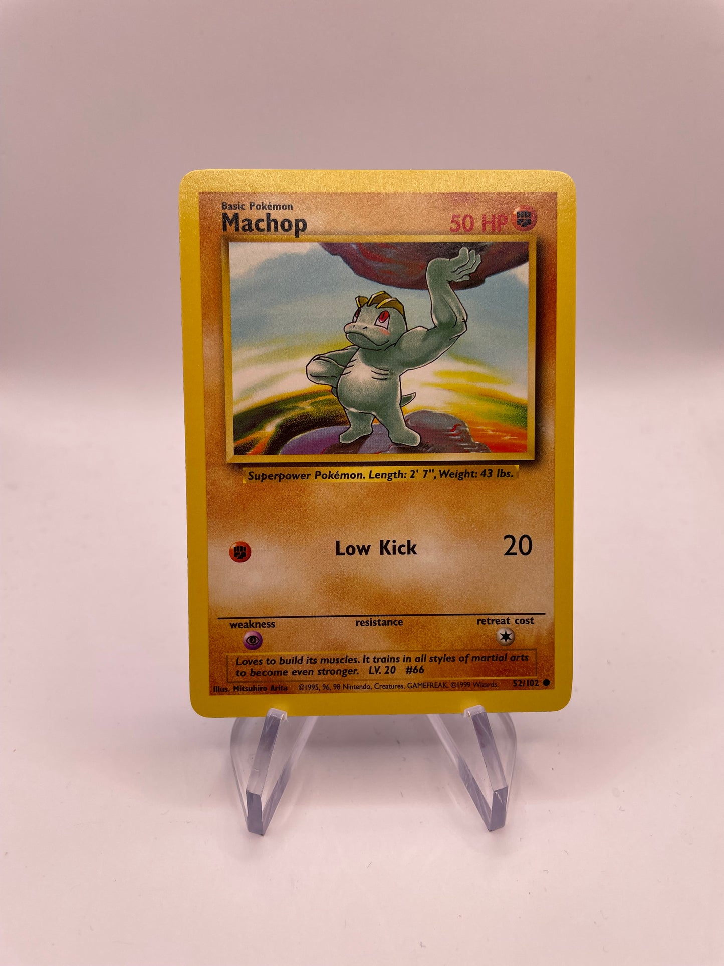 Pokemon Karte Base Set Machop 52/102 Englisch