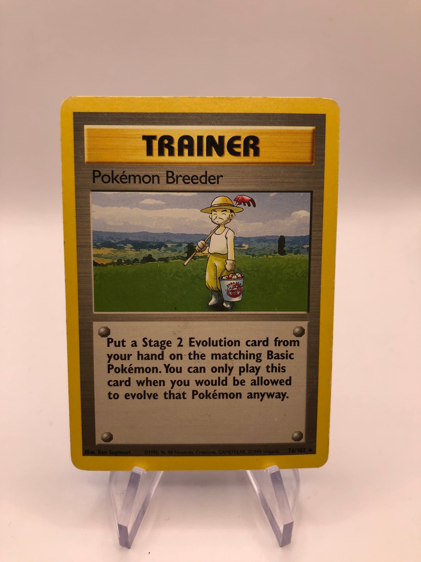 Pokemon Karte Base Set Trainer Pokemon Breeder 76/102 Englisch