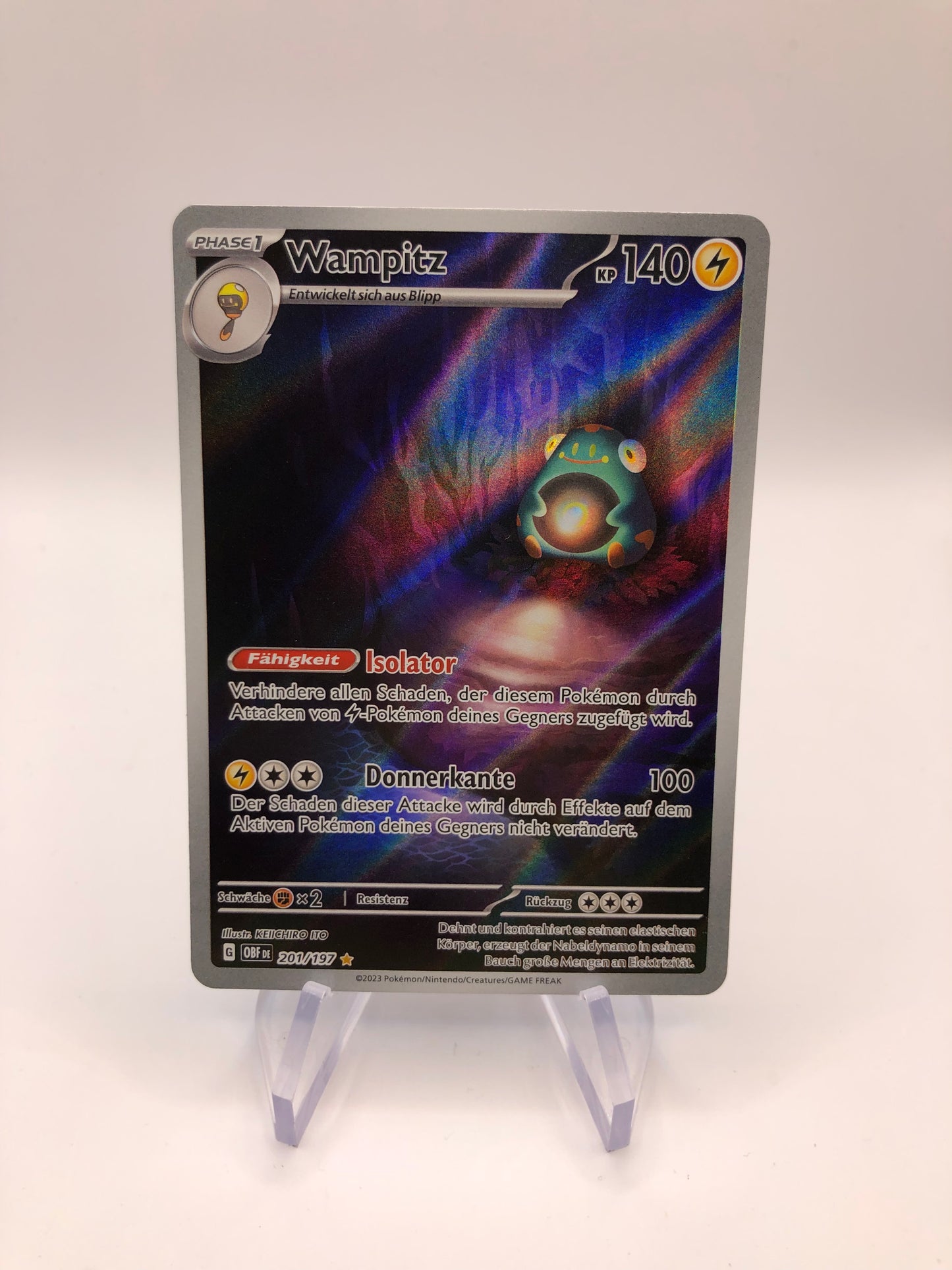 Pokemon Karte Art Rare Wampitz 201/197 Deutsch