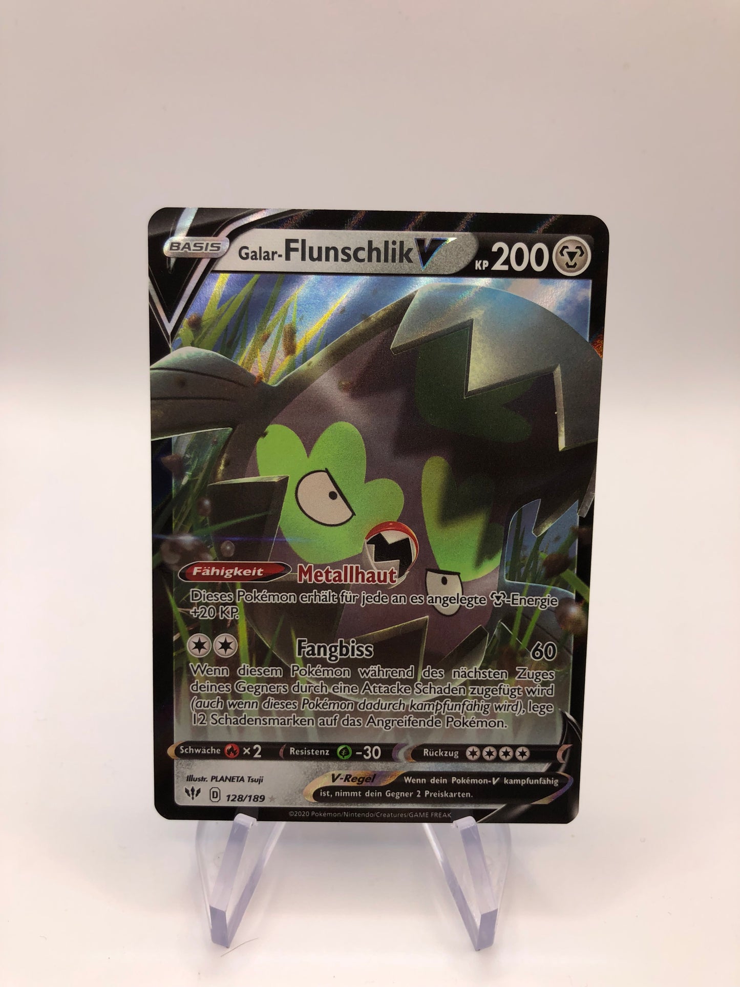 Pokemon Karte V Flunschlik 128/189 Deutsch