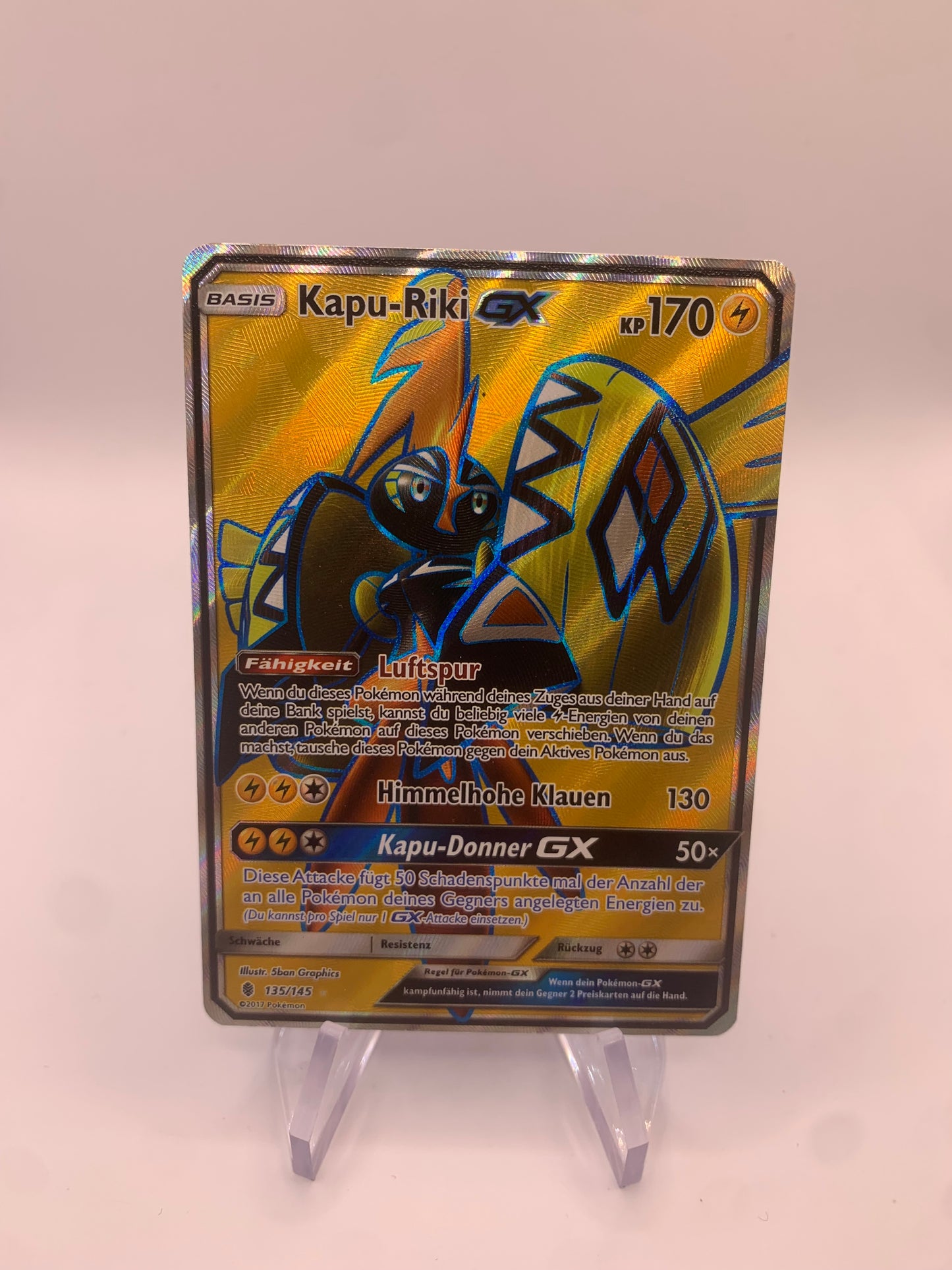 Pokemon Karte GX Fullart Kapu-Riki 135/145 Deutsch