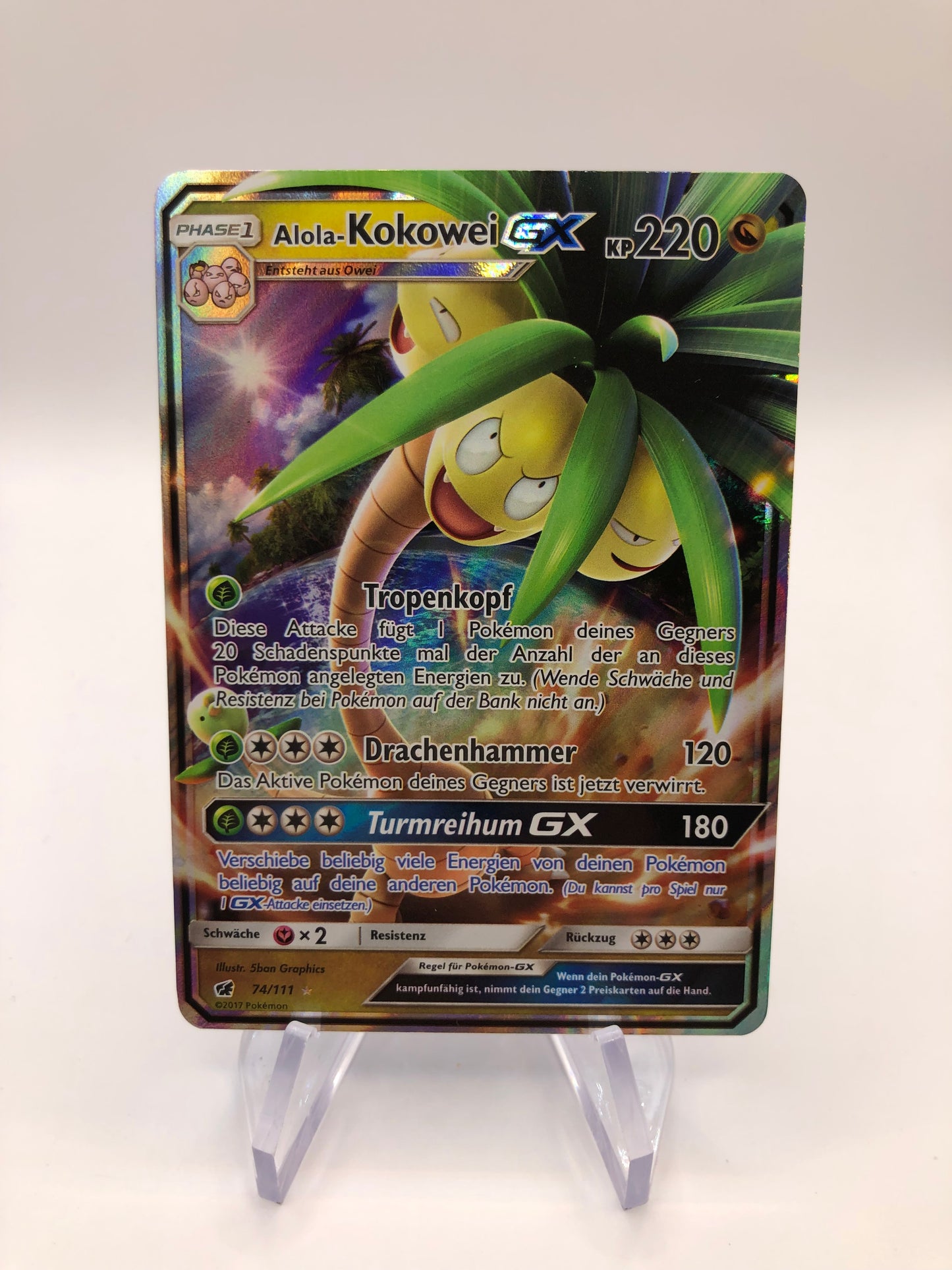 Pokemon Karte GX Alola-Kokowei 74/111 Deutsch