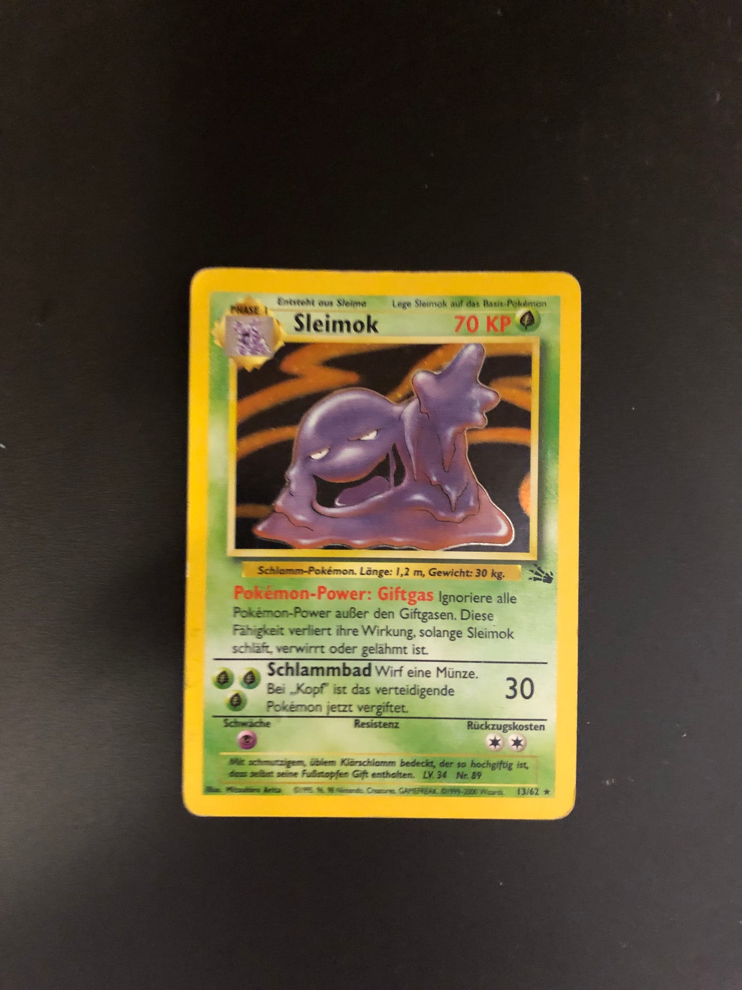 Pokemon Karte Holo Fossil Sleimok 13/62 Deutsch
