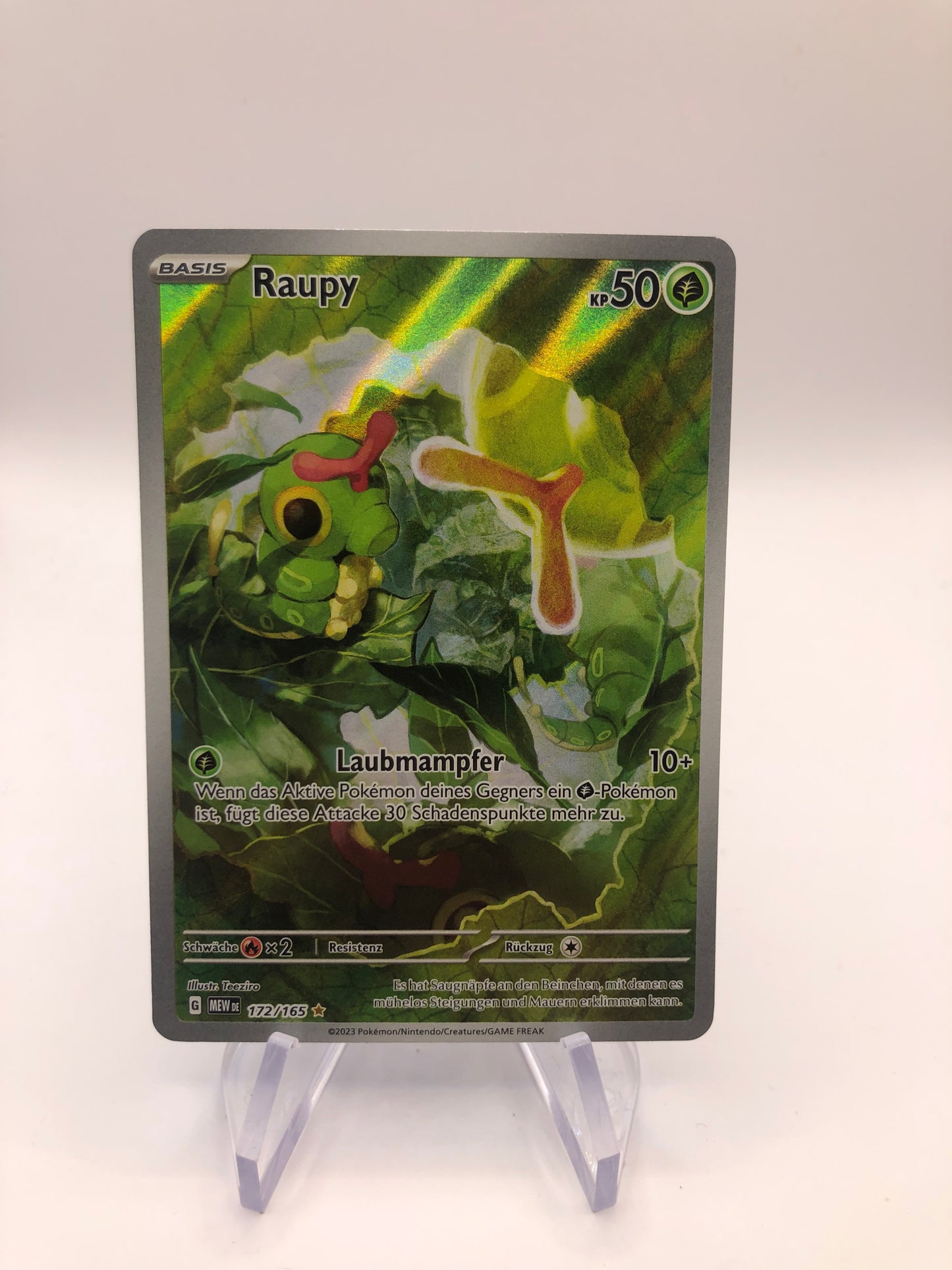 Pokemon Karte Art-Rare Raupy 172/165 Deutsch