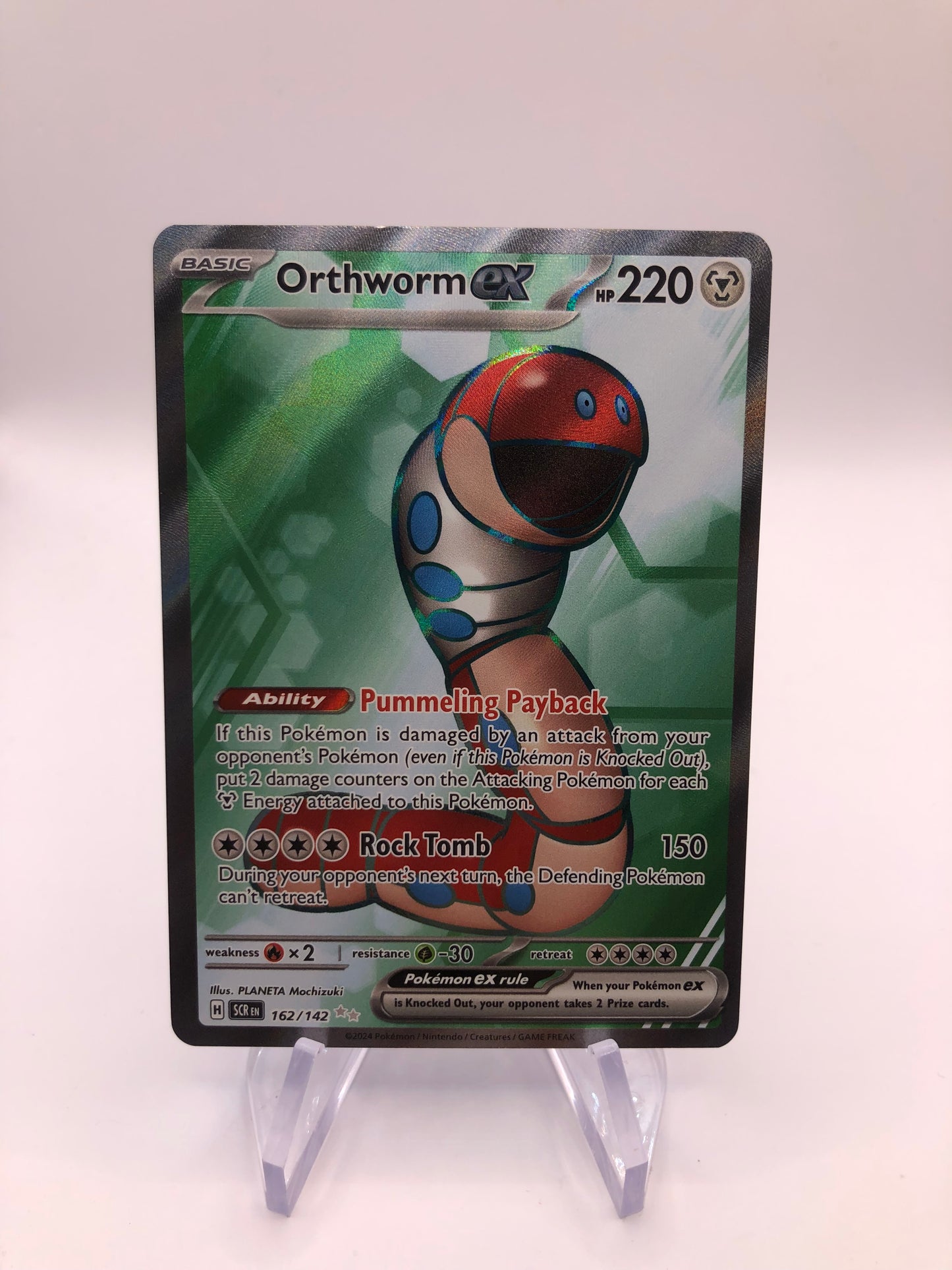 Pokemon Karte EX Fullart Orthworm 162/142 Englisch