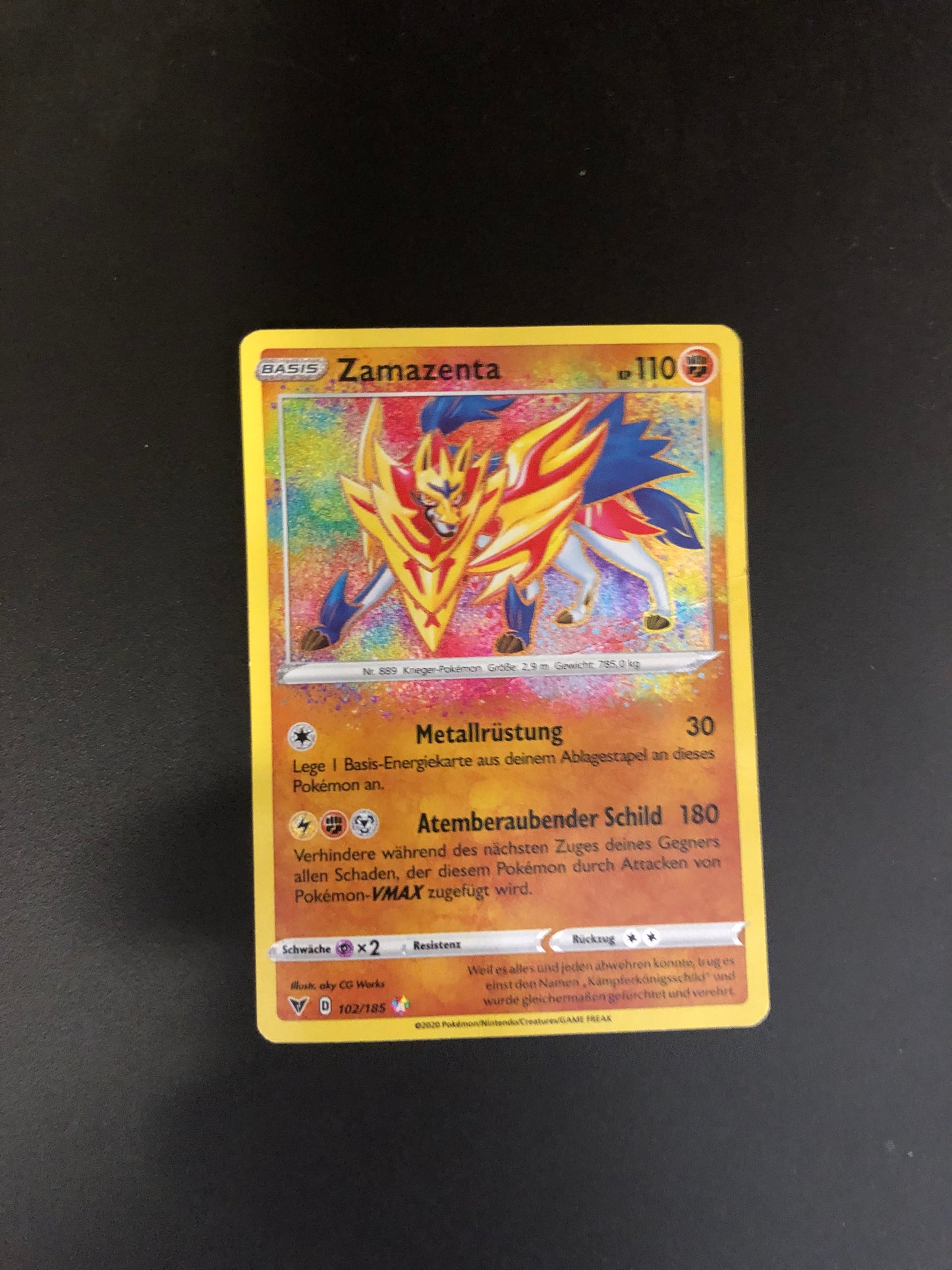 Pokemon Karte Zamazenta 102/185 Deutsch