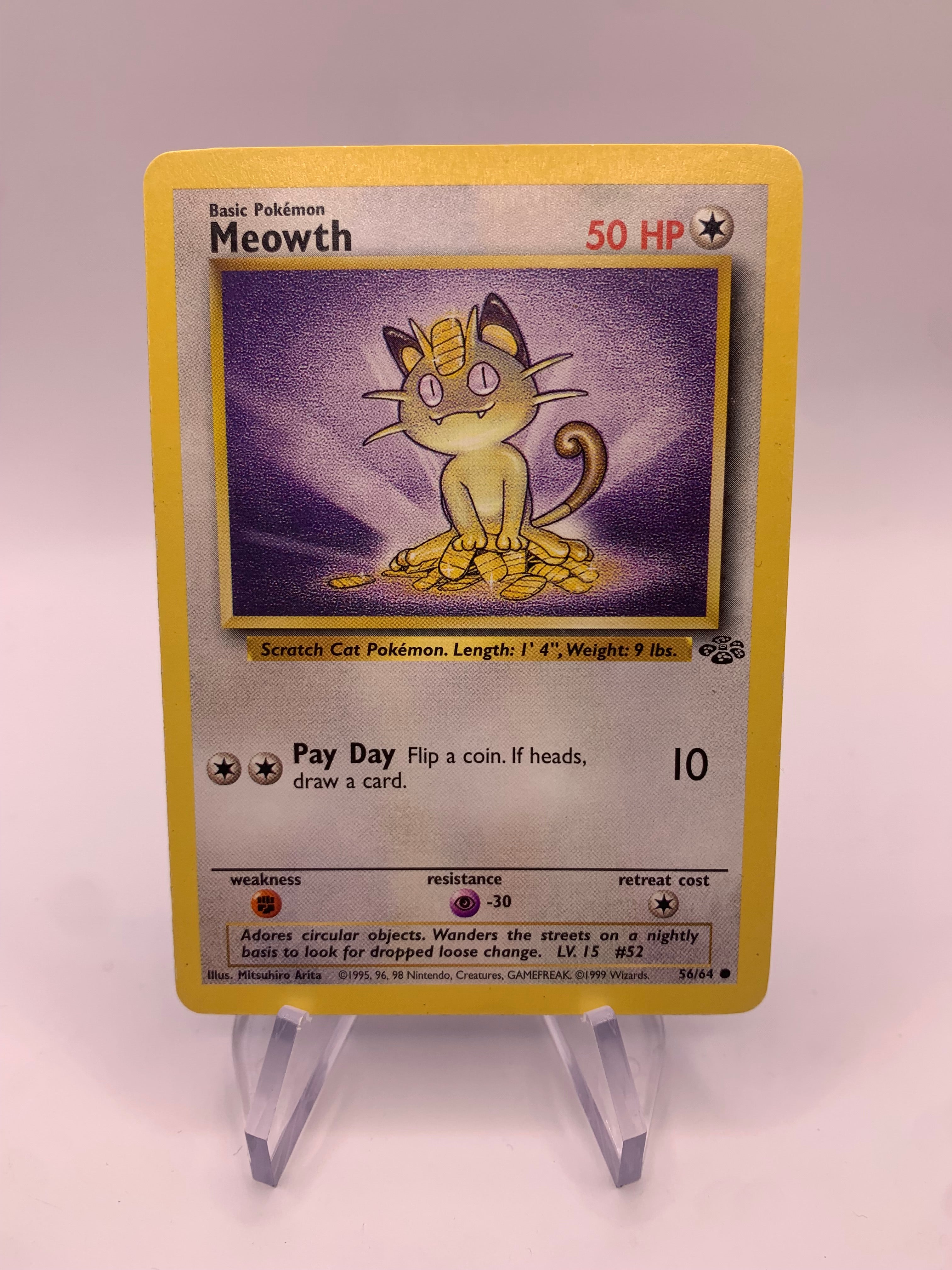 Pokemon card Meowth 56/64 Jungle English SHPNPokestore Pokemon card Meowth 56/64 Jungle English SHPNPokestore