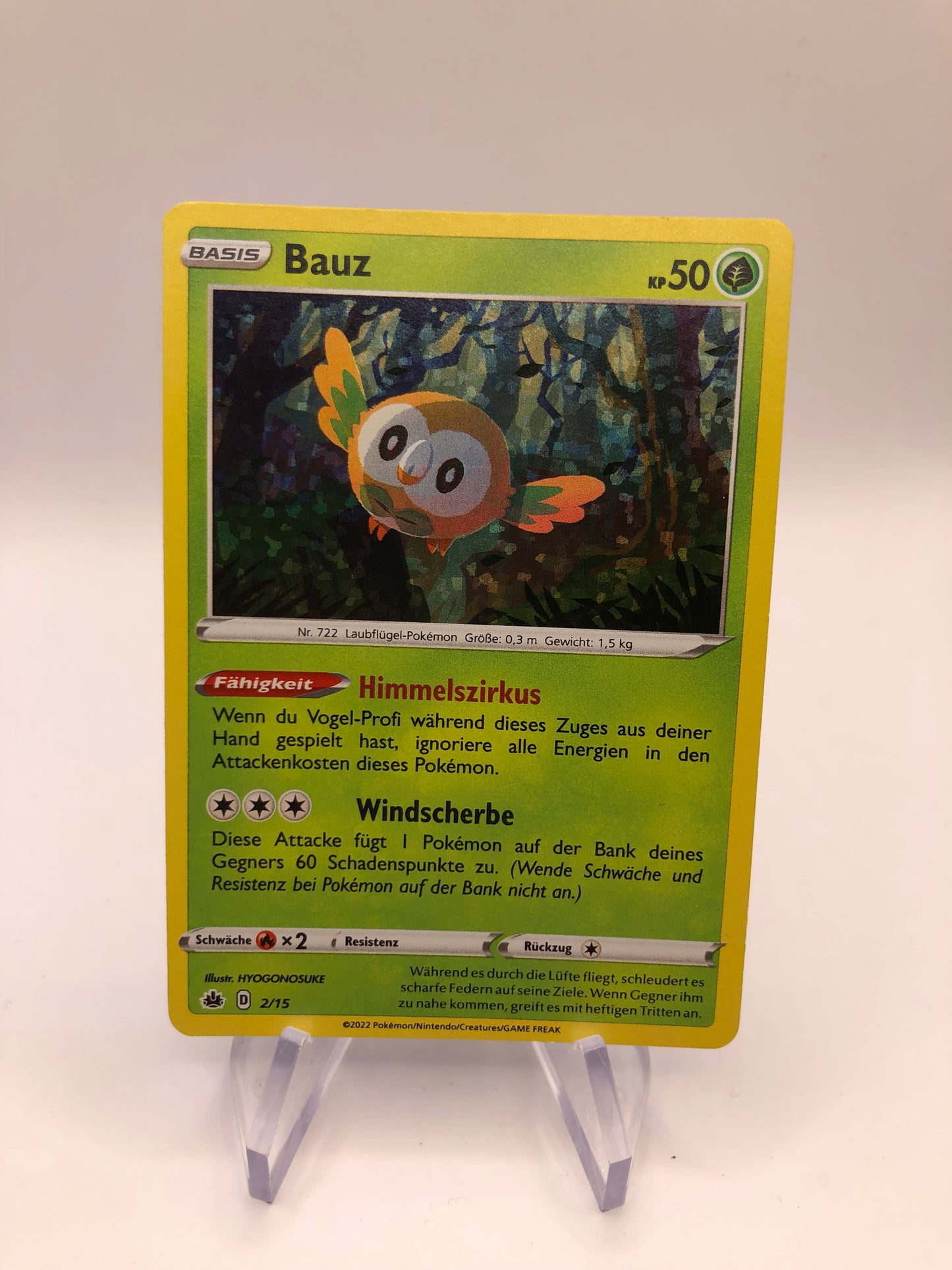 Pokemon Karte Holo Bauz 2/15 Deutsch