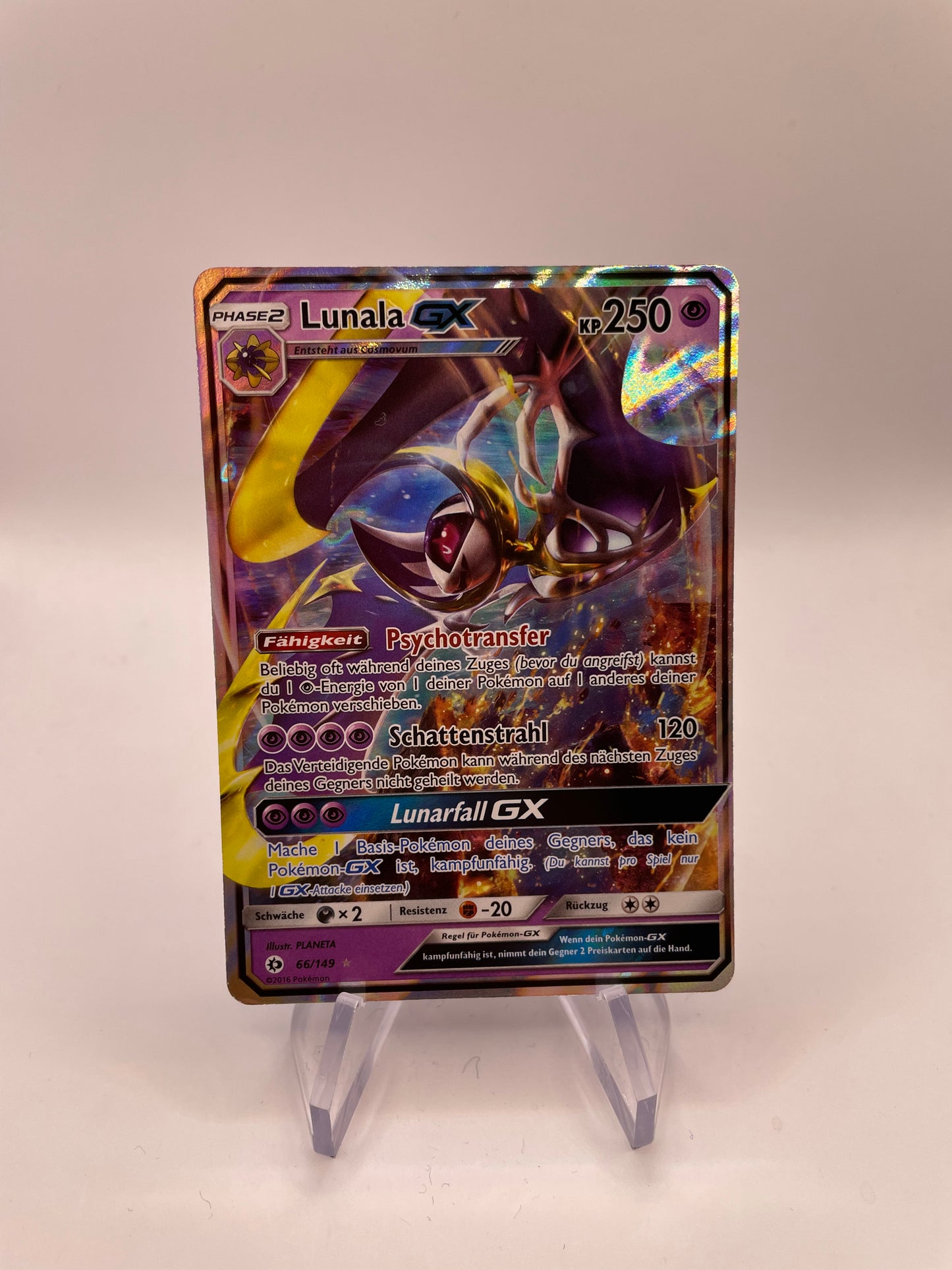 Pokemon Karte GX Lunala 66/149 Deutsch