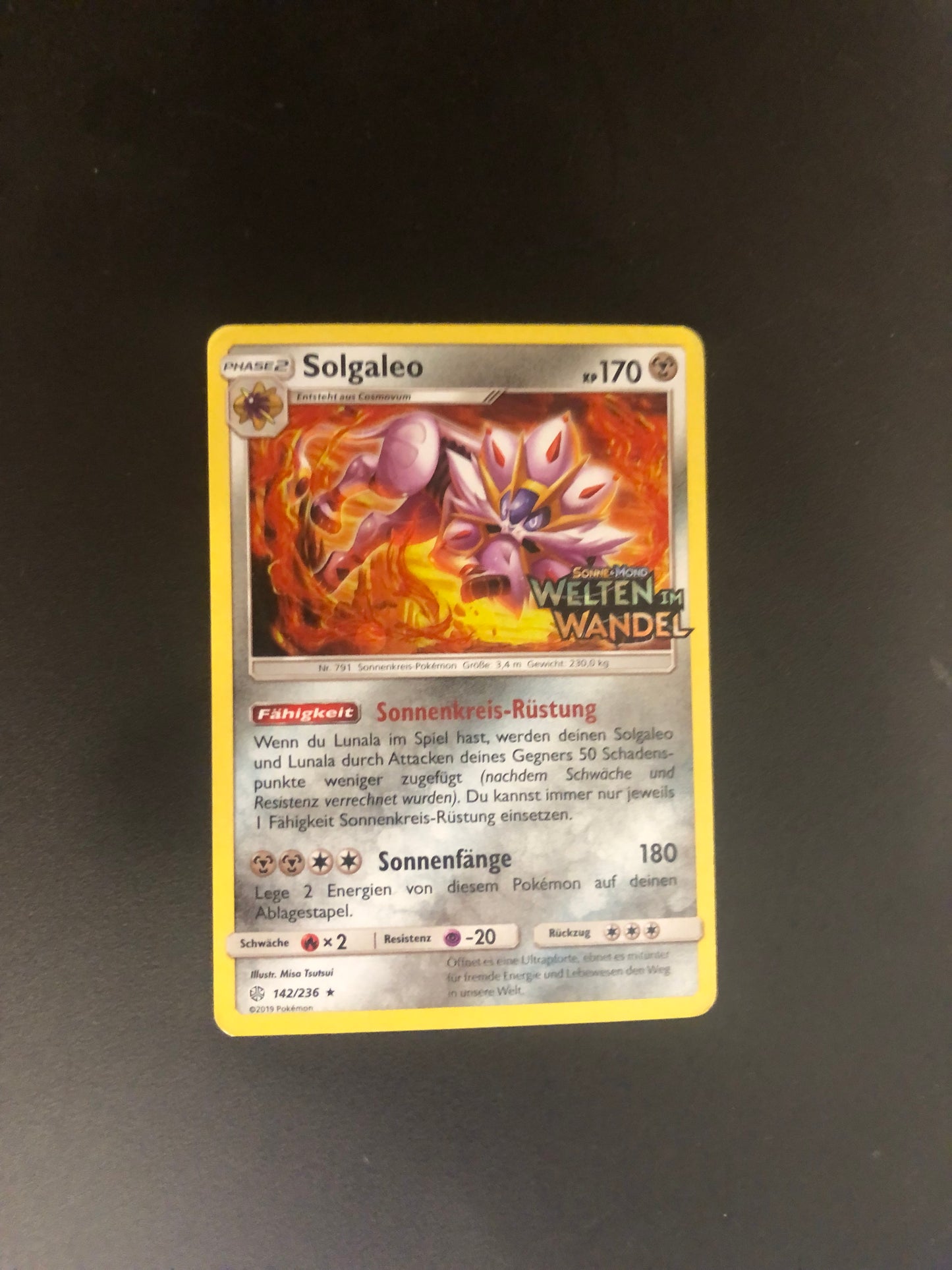Pokemon Karte Holo Solgaleo 142/236 Deutsch
