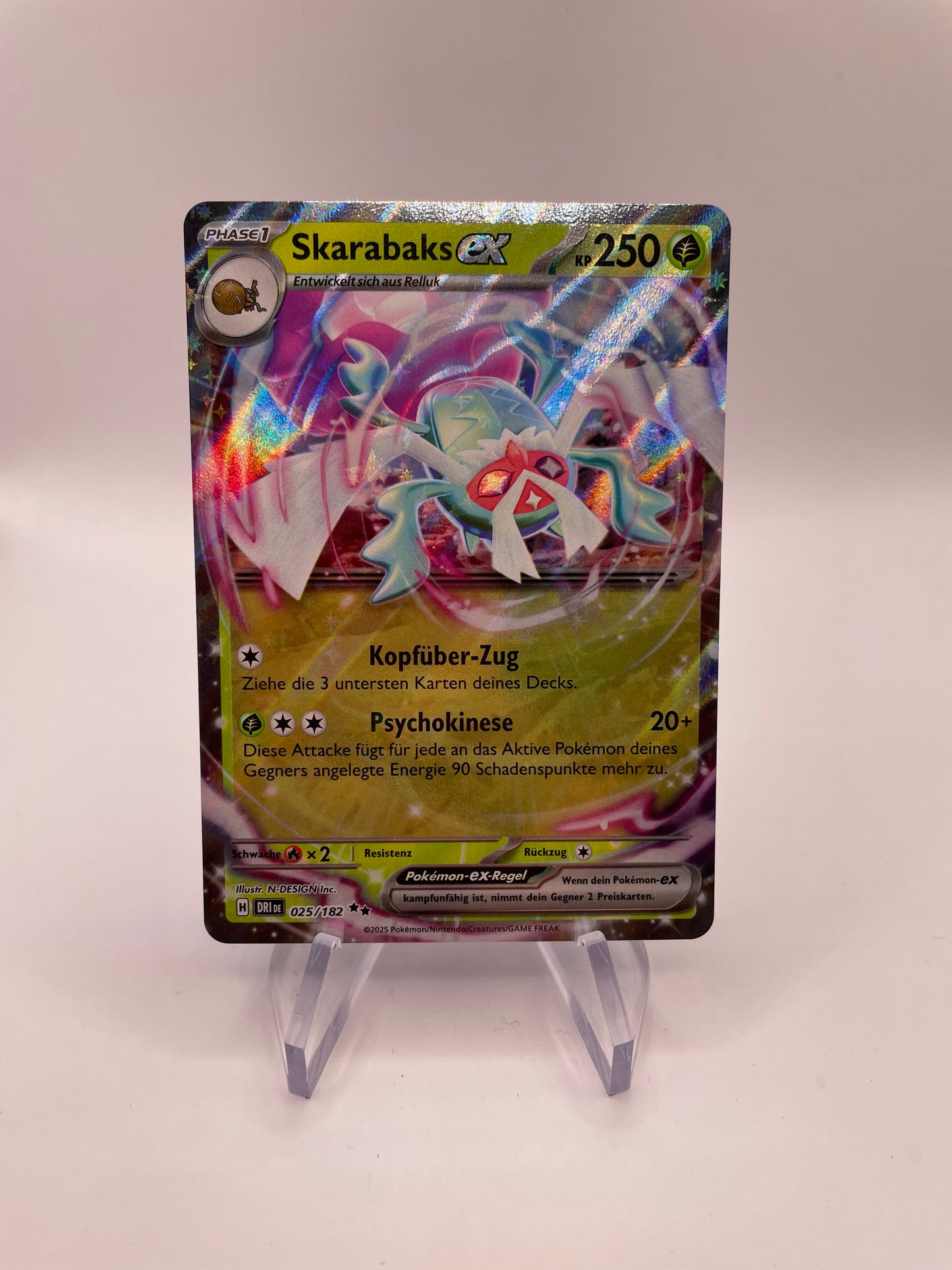 Pokemon Karte Skarabaks ex 25/182 Deutsch