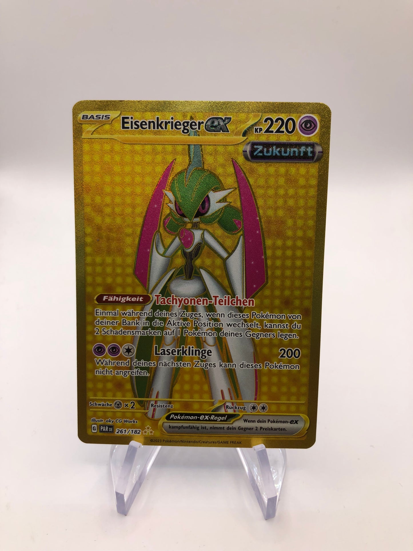 Pokemon Karte Fullart gold Ex Eisenkrieger 261/182 Deutsch