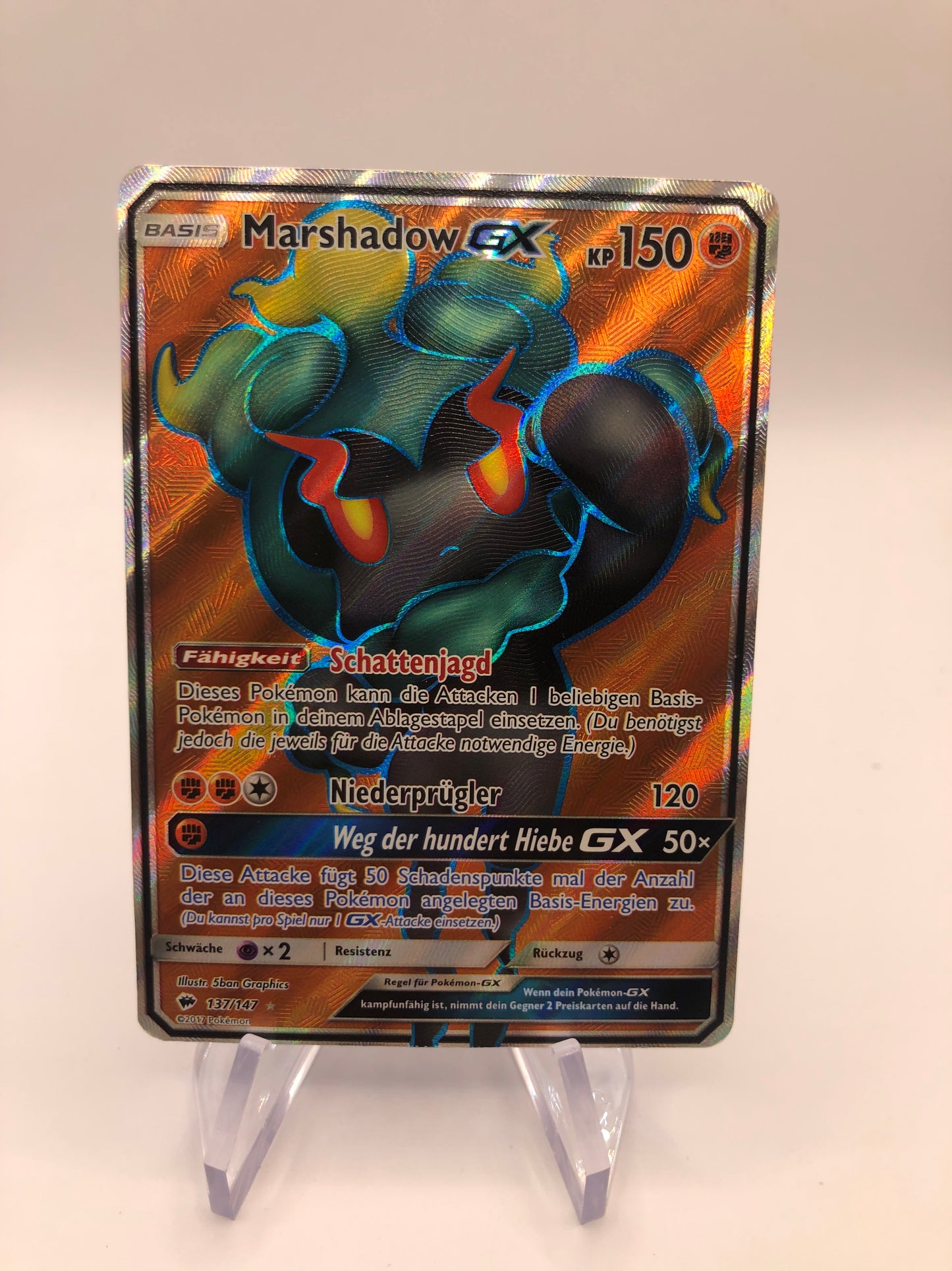 Pokémon Karte GX Fullart Marshadow 137/147 Deutsch