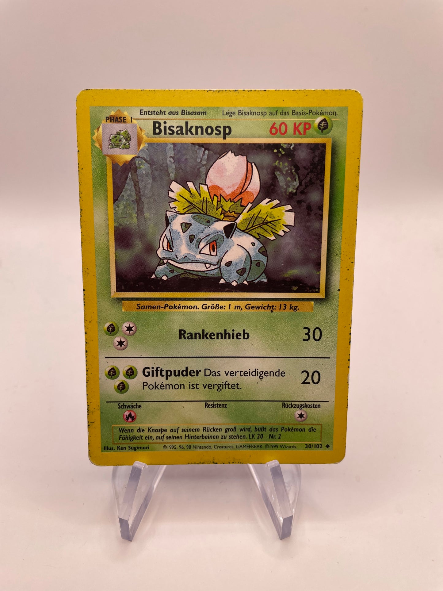 Pokemon Karte Base Set Bisaknosp 30/102 Deutsch