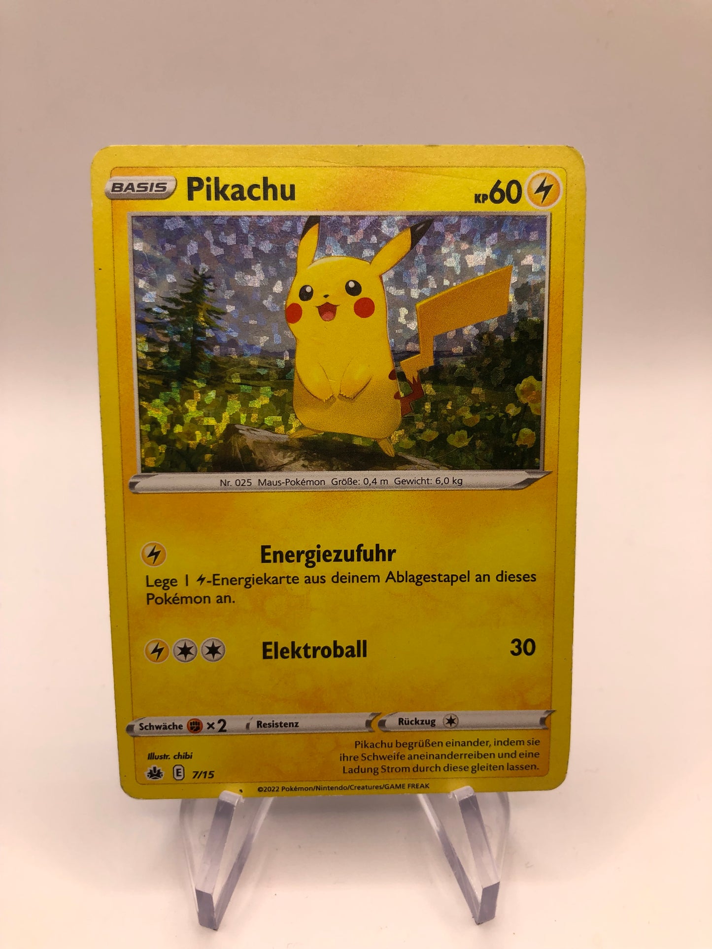 Pokemon Karte Holo Pikachu 7/15Deutsch