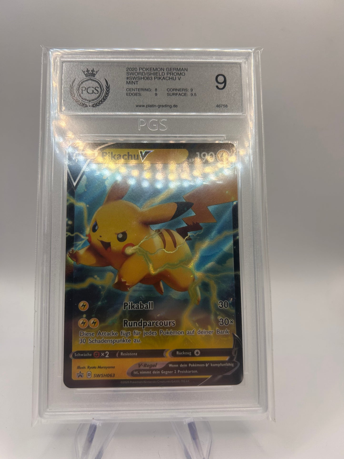 Pokemon Karte V PGS 9 Pikachu SWSH63 Deutsch