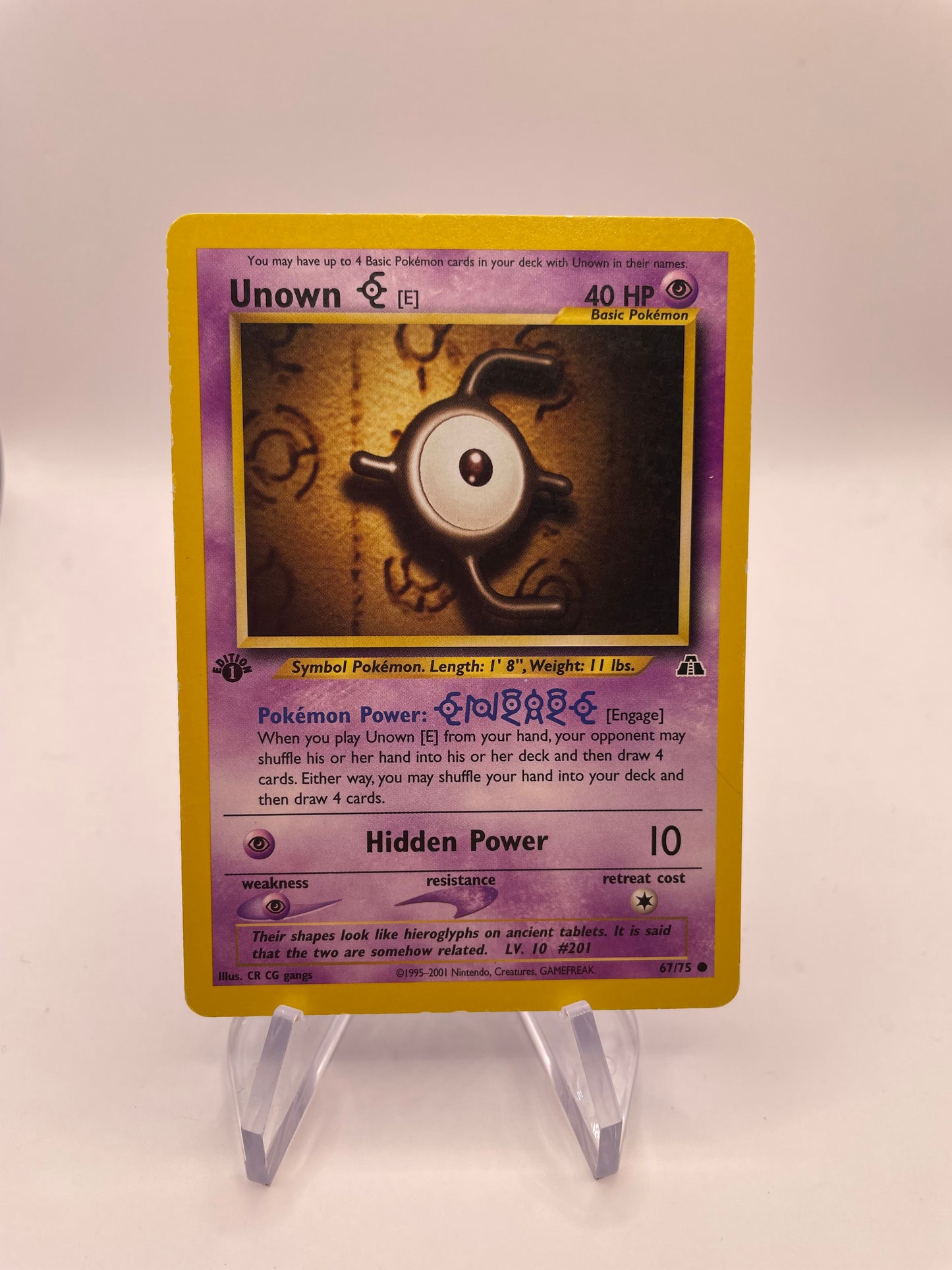 Pokemon Karte Neo Discovery Unown 67/75 Englisch