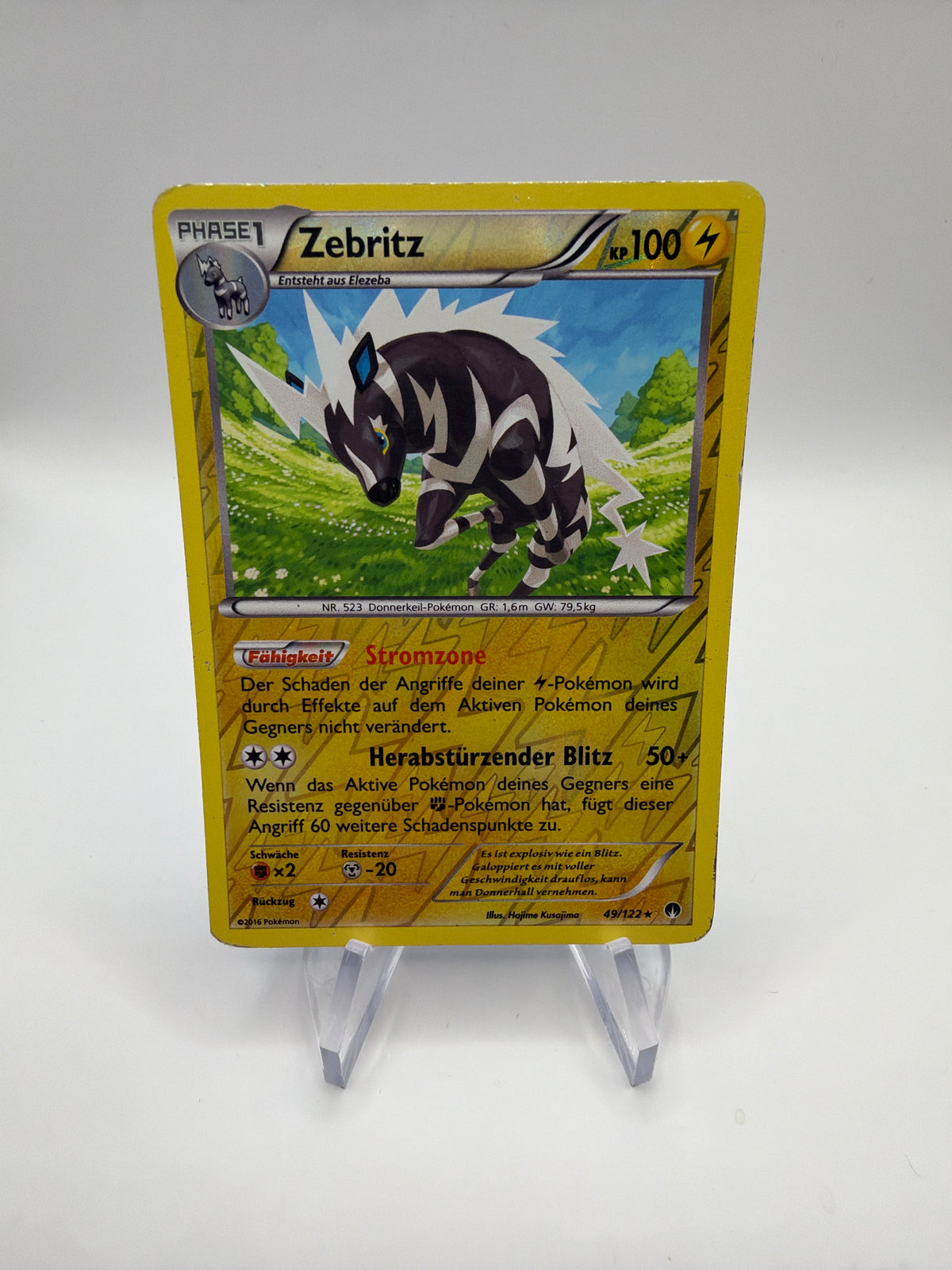 Pokemon Karte Zebritz 49/122 Deutsch