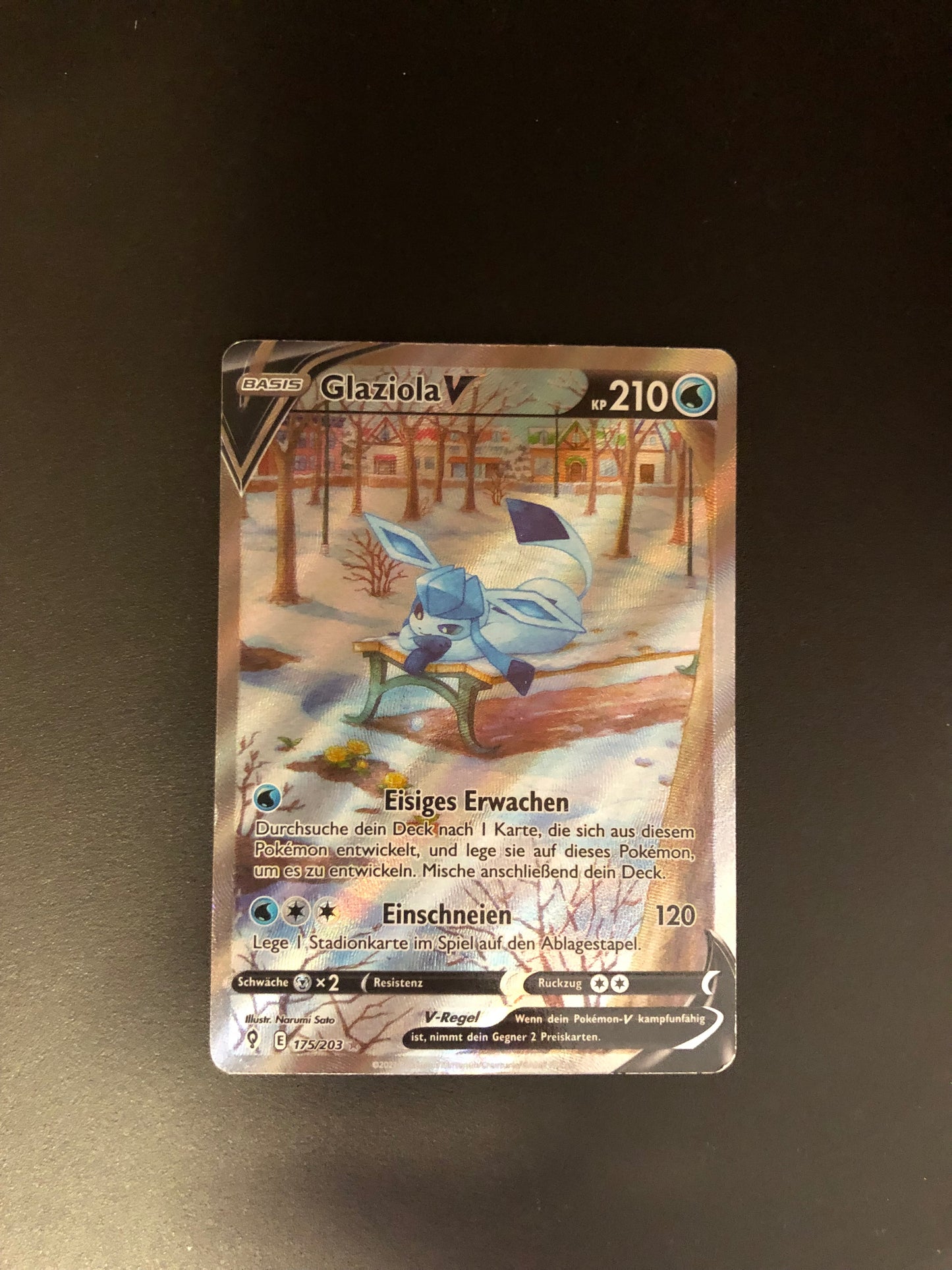 Pokemon Karten V Alt-Art Glaziola 175/203 Deutsch