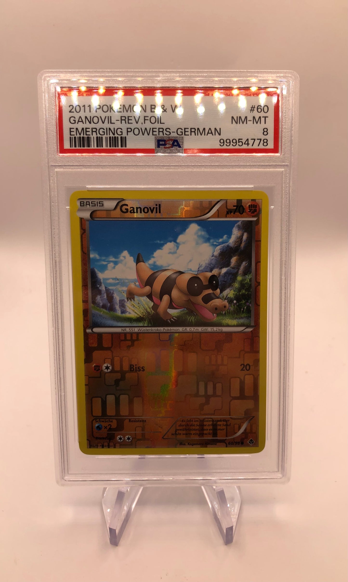 Pokemon Karte PSA 8 Ganovil 60/98 Deutsch