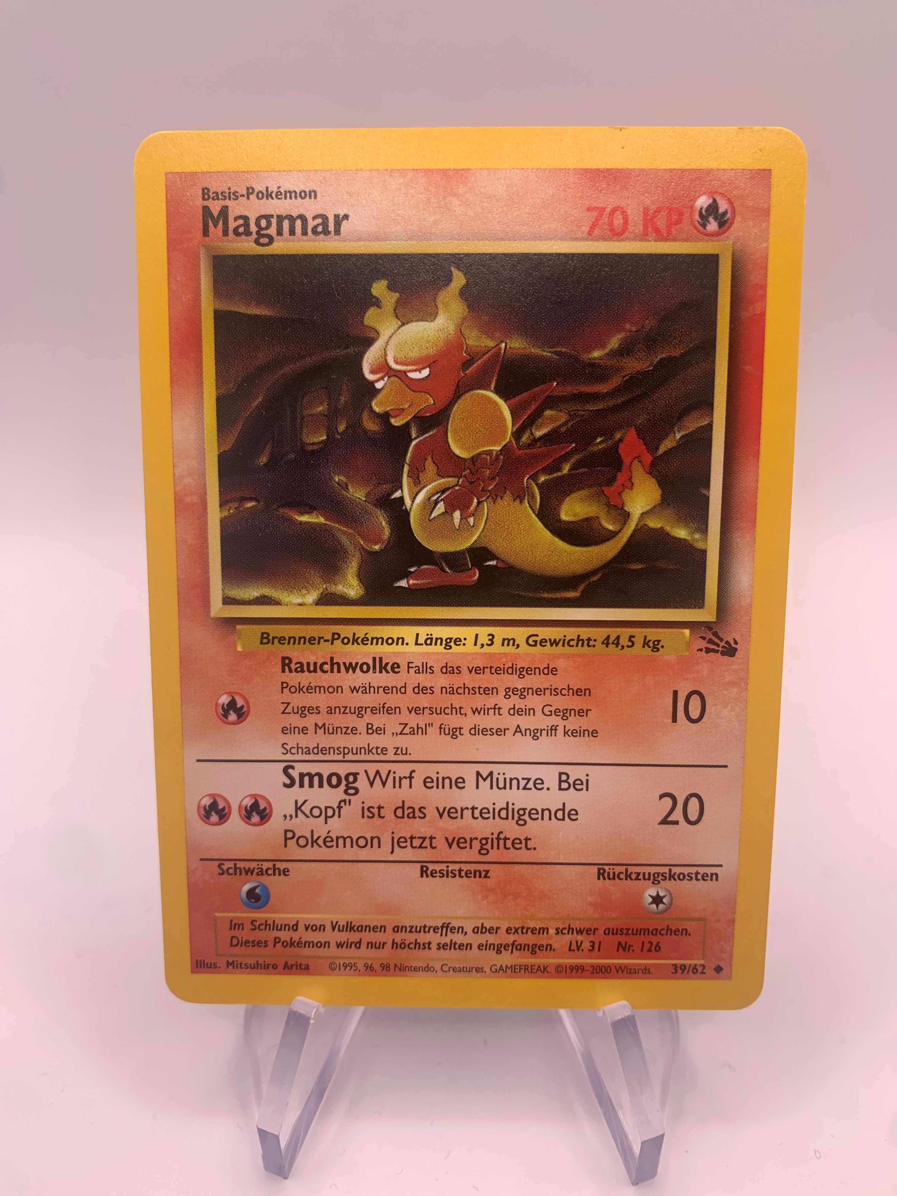 Pokemon Card Magmar Fossil 39/62 German SHPNPokestore Pokemon Card Magmar Fossil 39/62 German SHPNPokestore