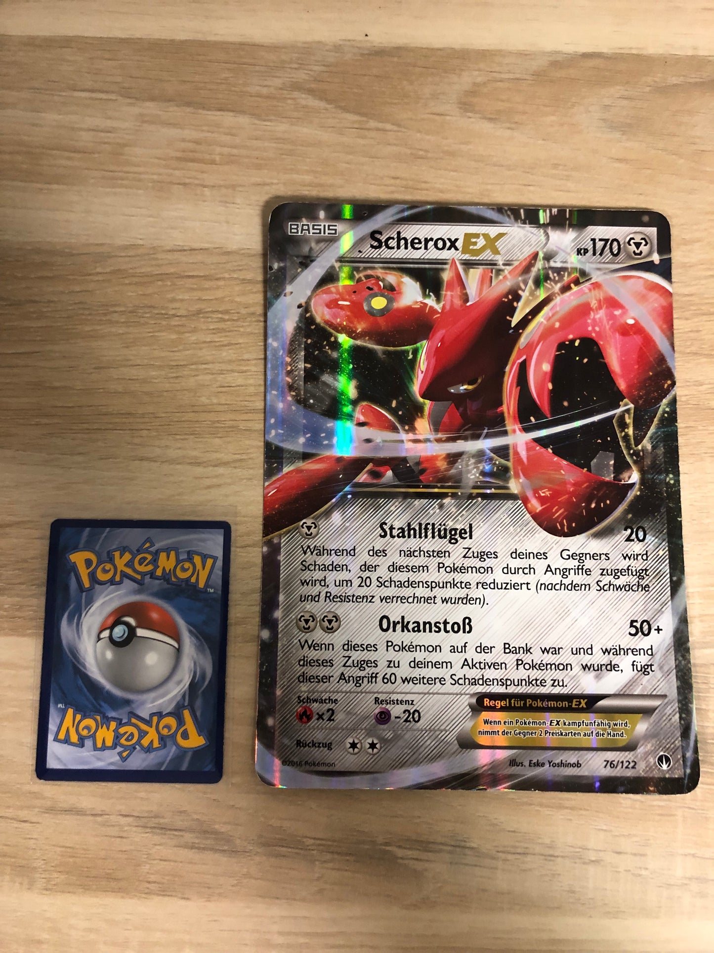 Pokemon Karte EX XXL Scherox 76/122 Deutsch