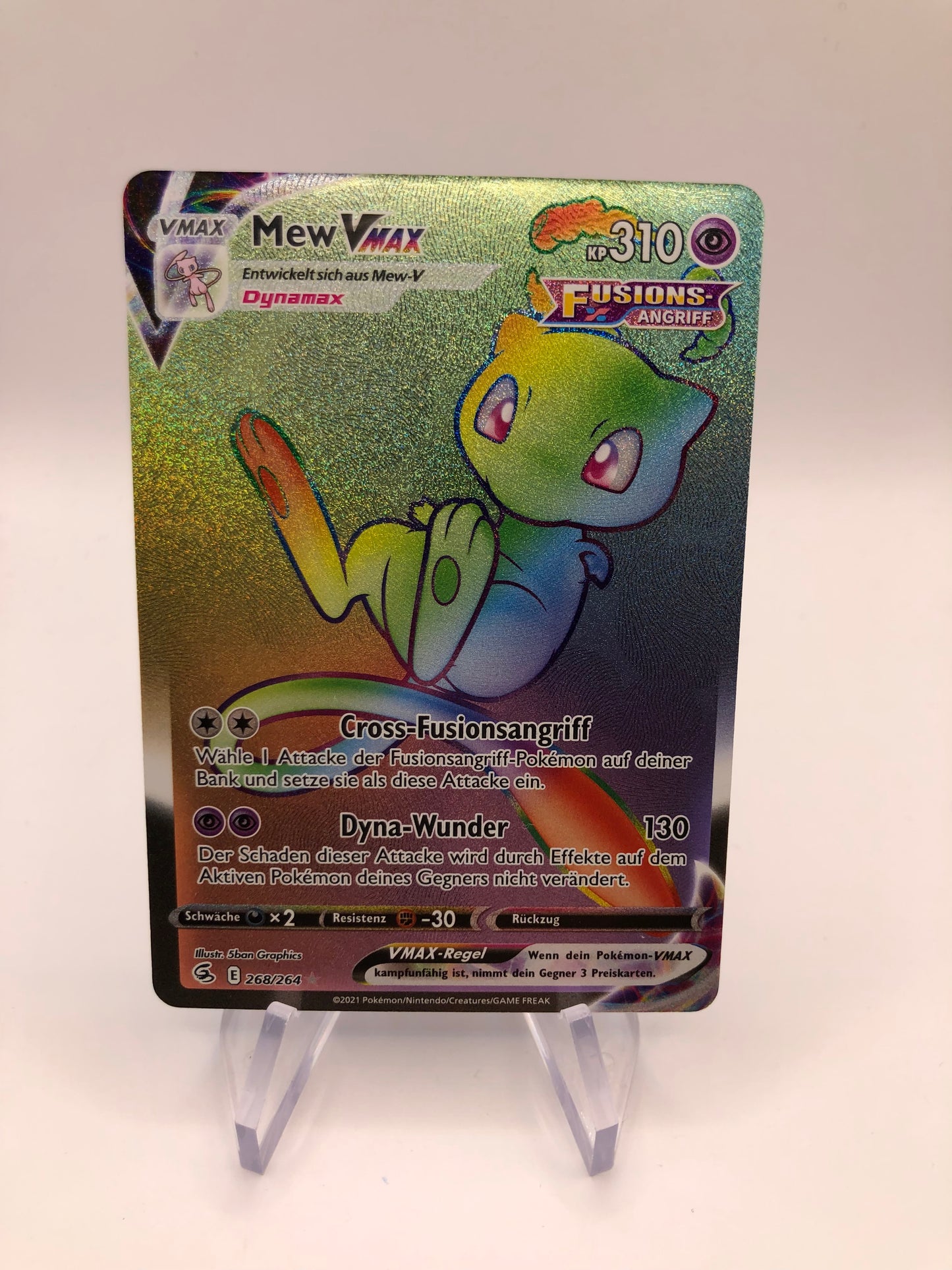 Pokemon Karte Vmax Mew Rainbow 268/264 Deutsch