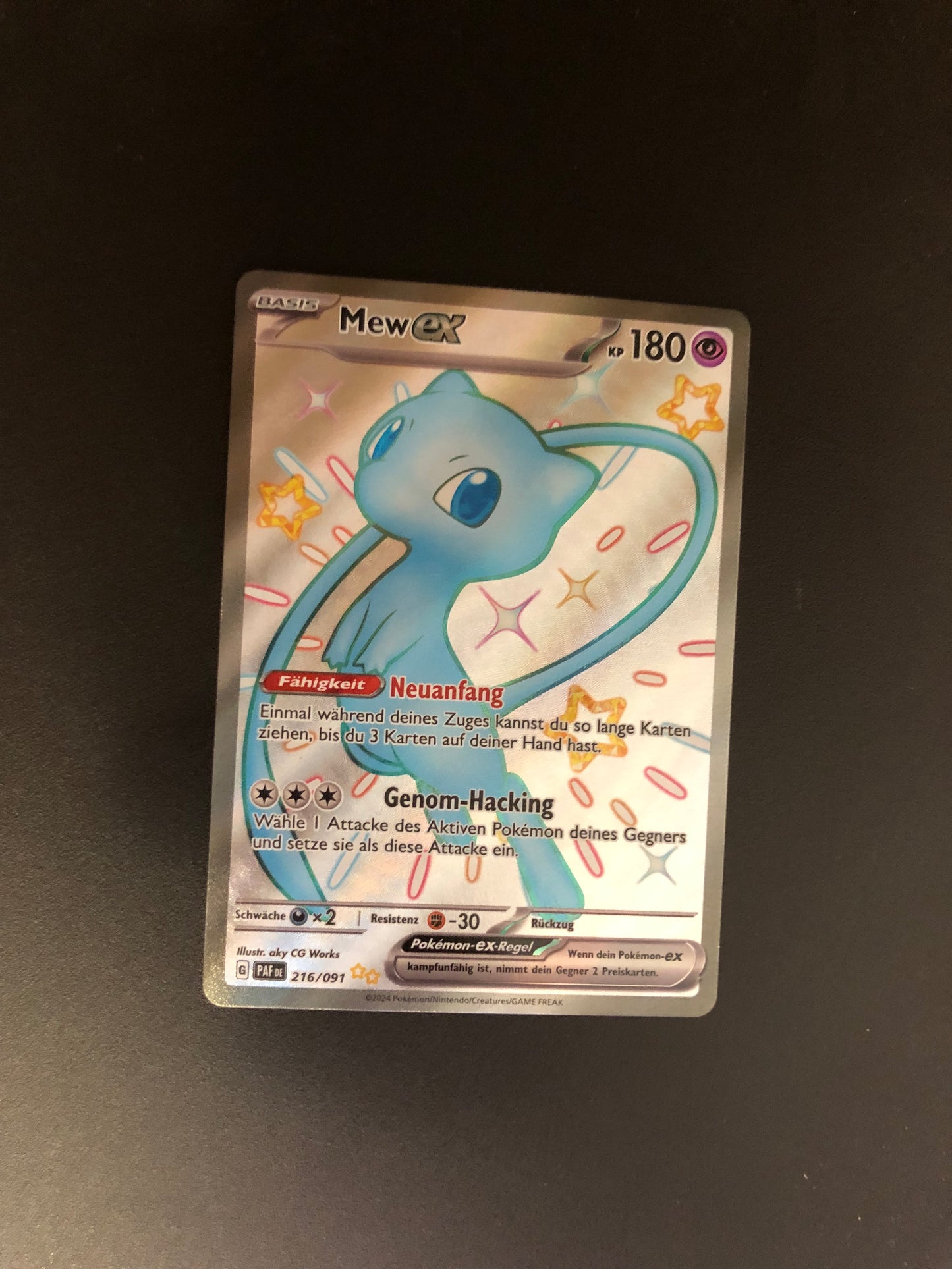 Pokemon Karte Fullart Ex Mew 216/91 Deutsch