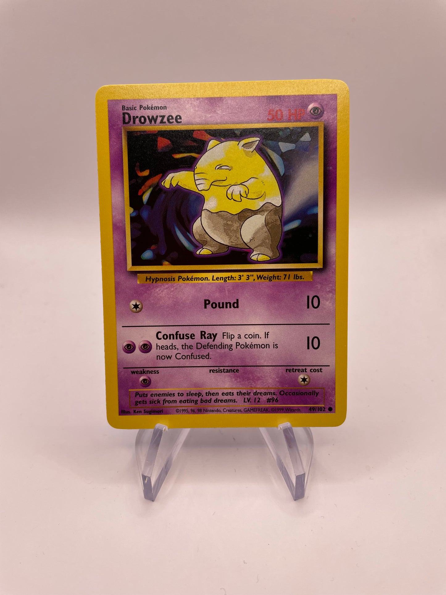 Pokemon Karte Base Set Drowzee 49/102 Englisch