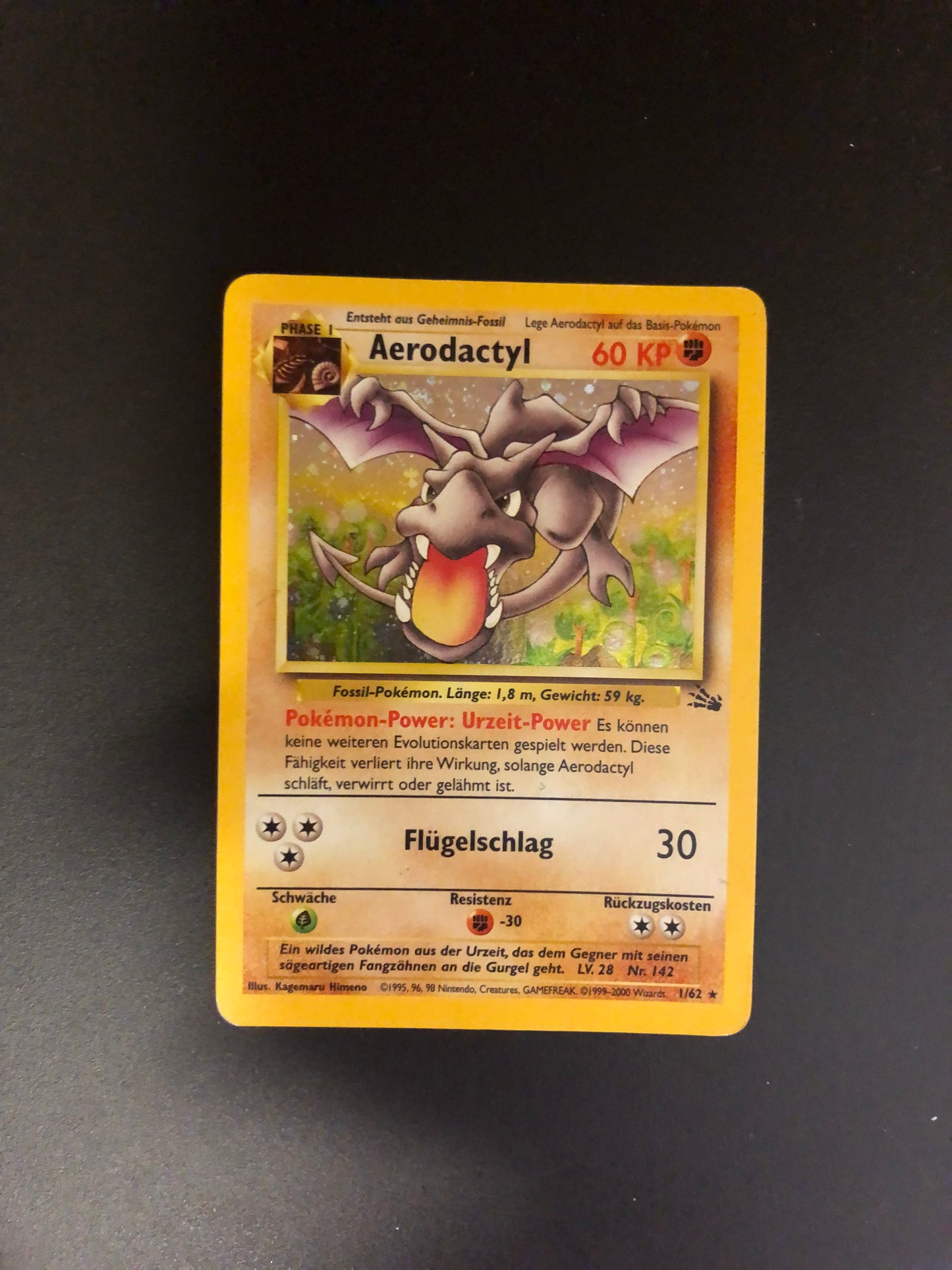 Pokemon Karten Holo Aerodactyl 1/62 Deutsch