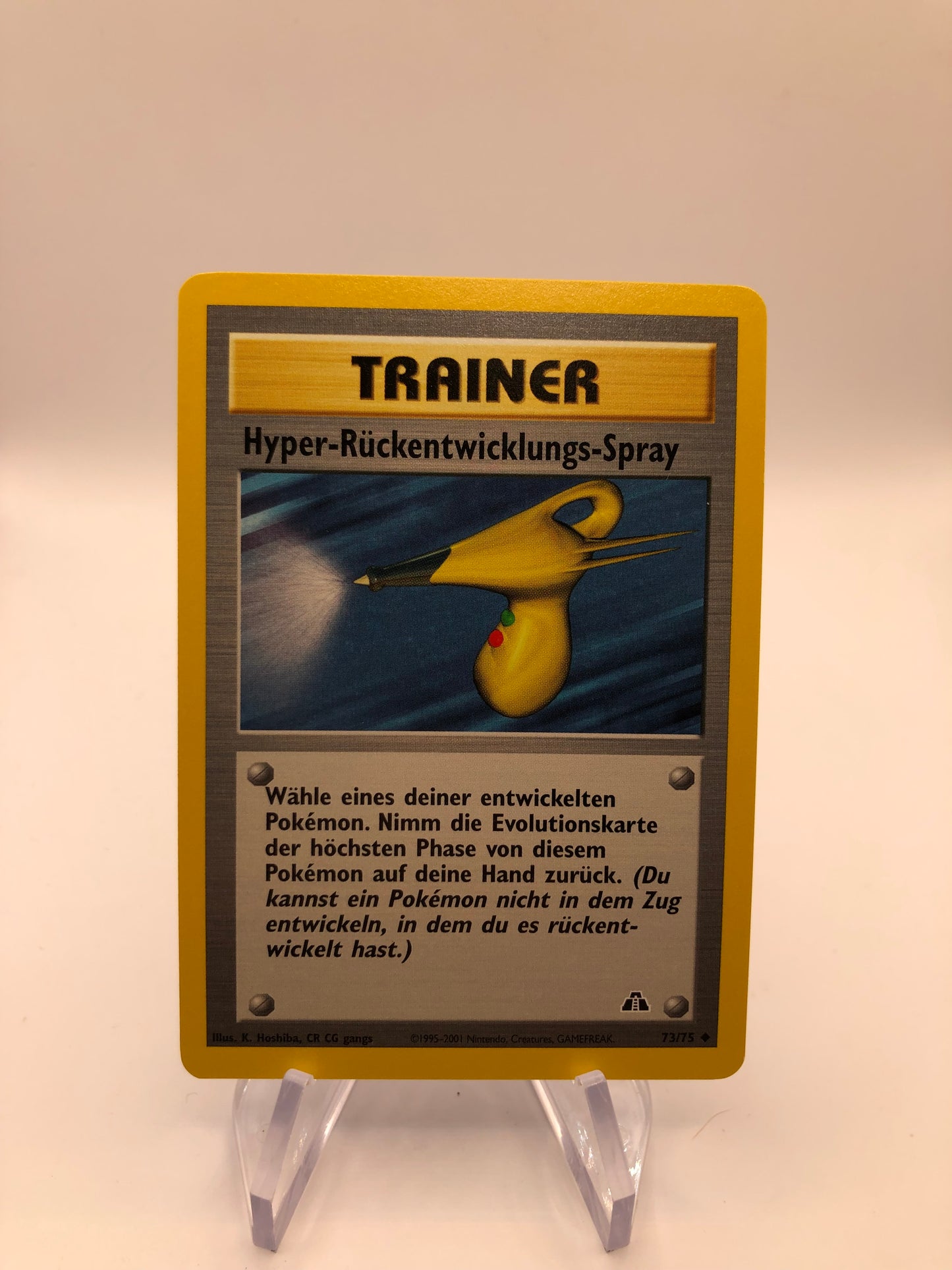 Pokemon Karte Neo Discovery Trainer Hyper-Rückentwicklungs-Spray 73/75 Deutsch