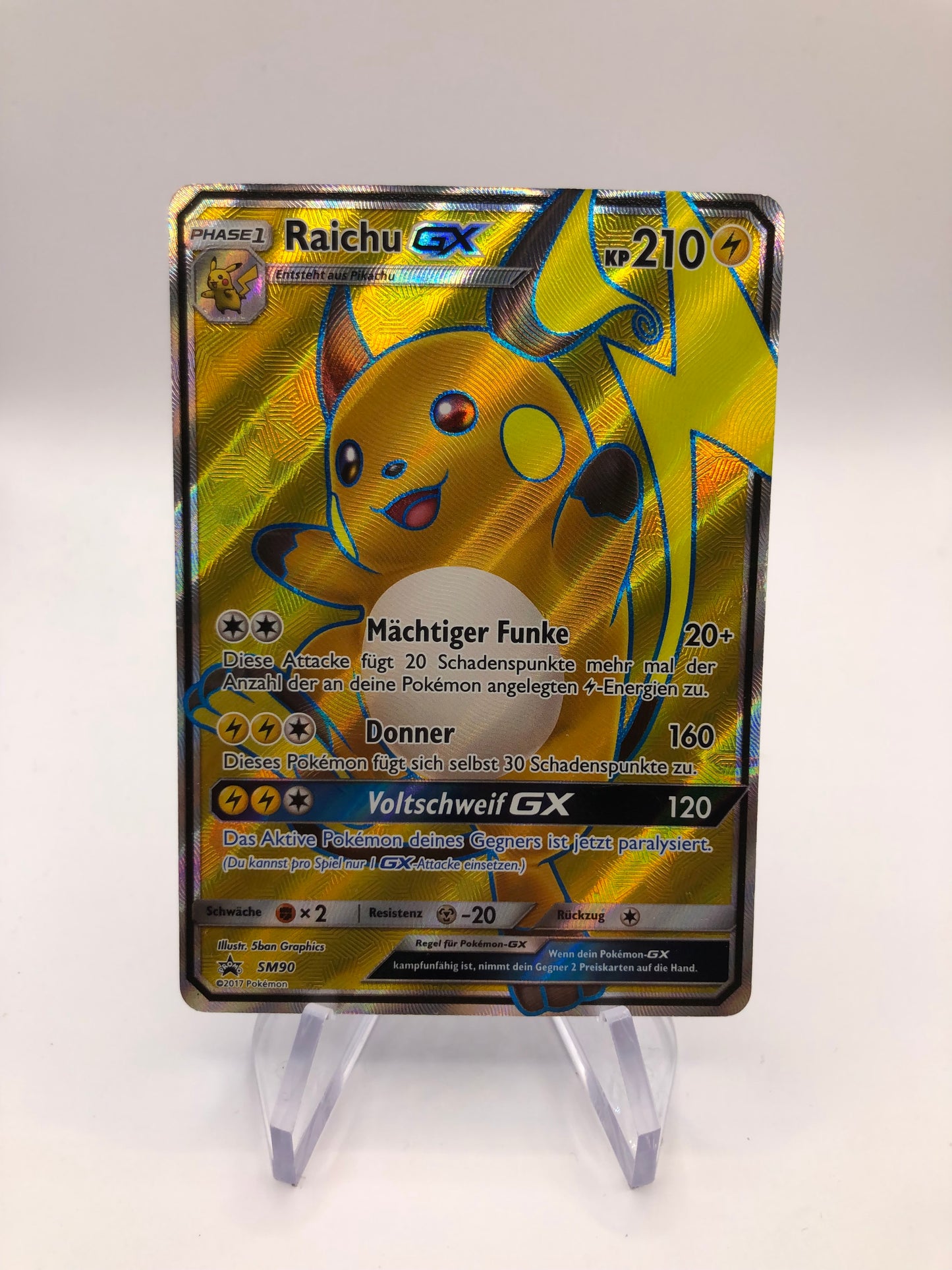 Pokemon Karte GX Promo Fullart Raichu SM90 Deutsch