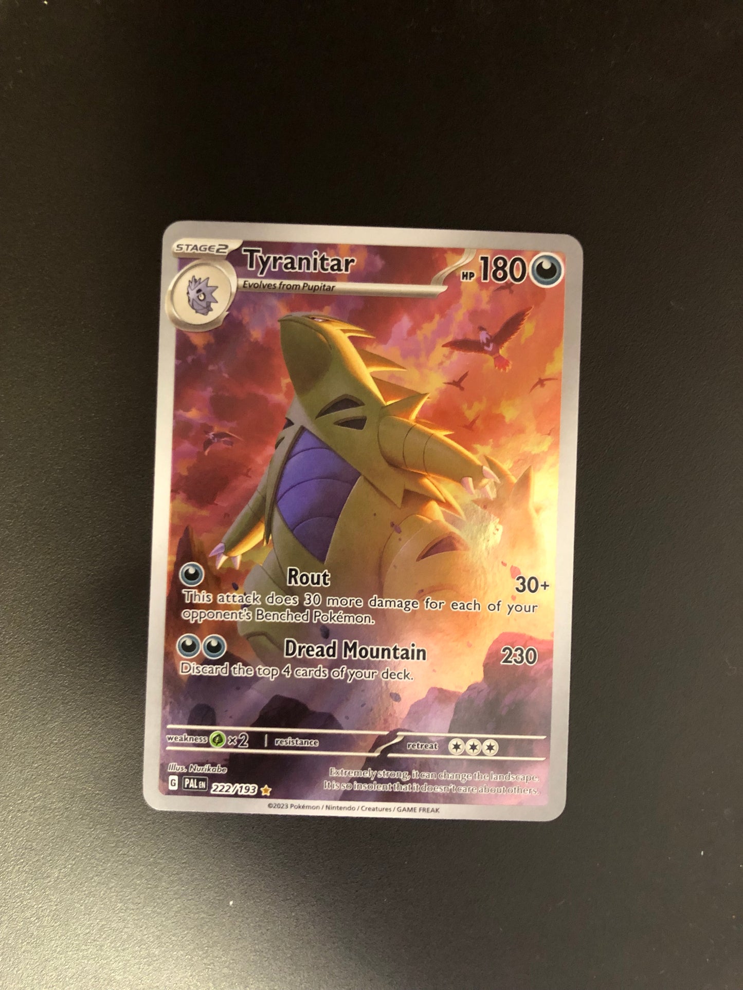 Pokemon Karte Art-Rare Tyranitar 222/193 Englisch