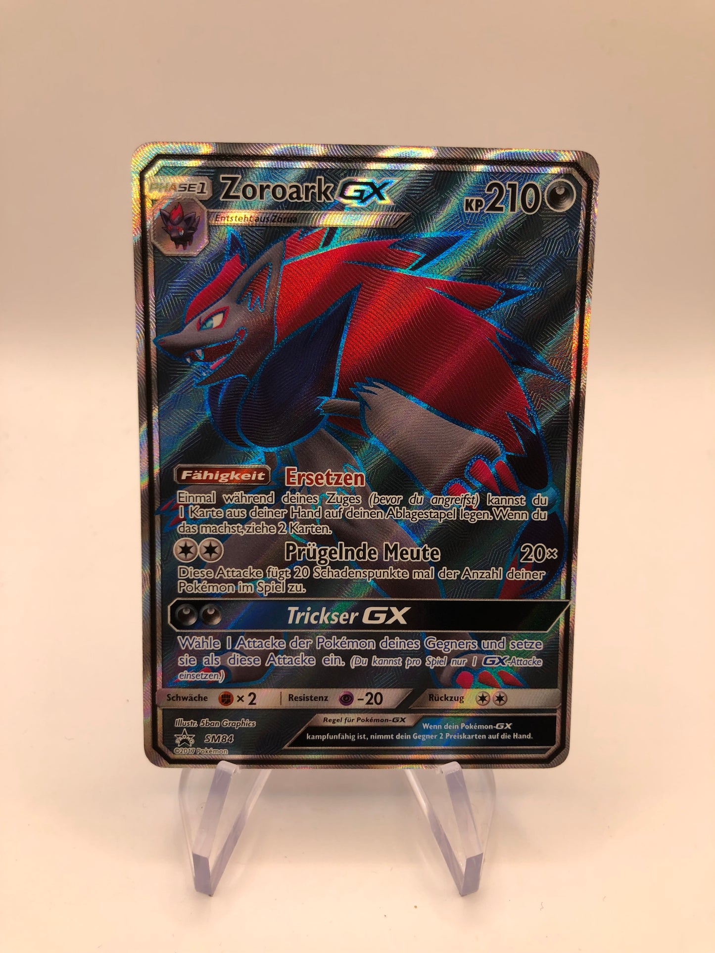 Pokemon Karte GX Fullart Promo Zoroark SM84 Deutsch