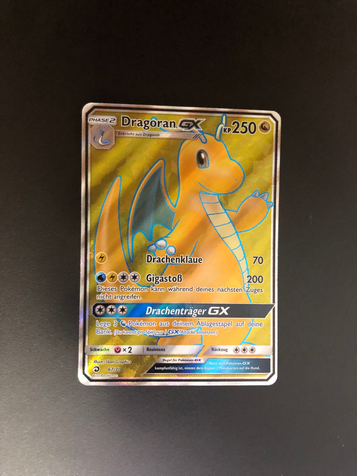 Pokemon Karten GX Fullart Dragoran 67/70 Deutsch