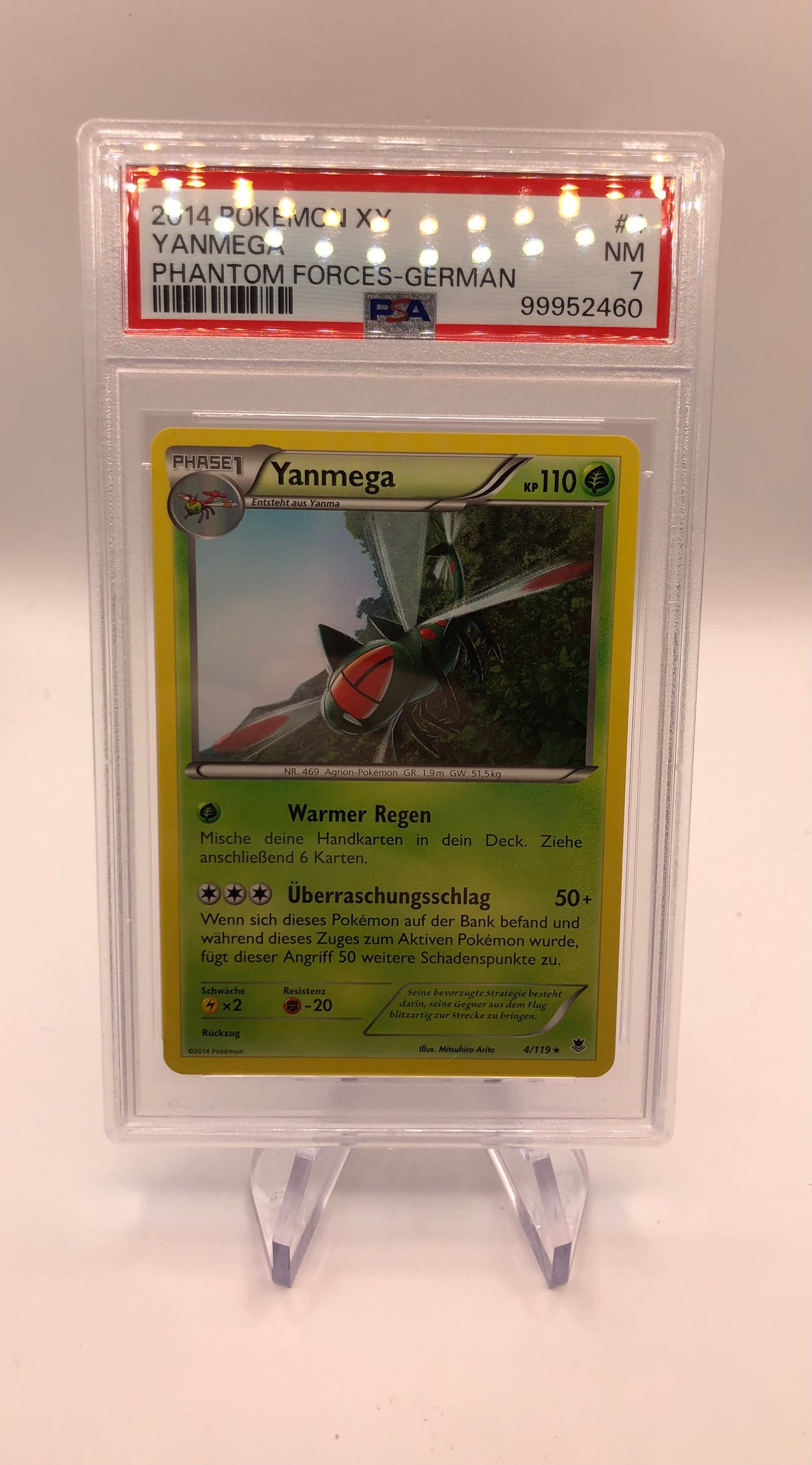 Pokemon Karte PSA 7 Yanmega 4/119 Deutsch