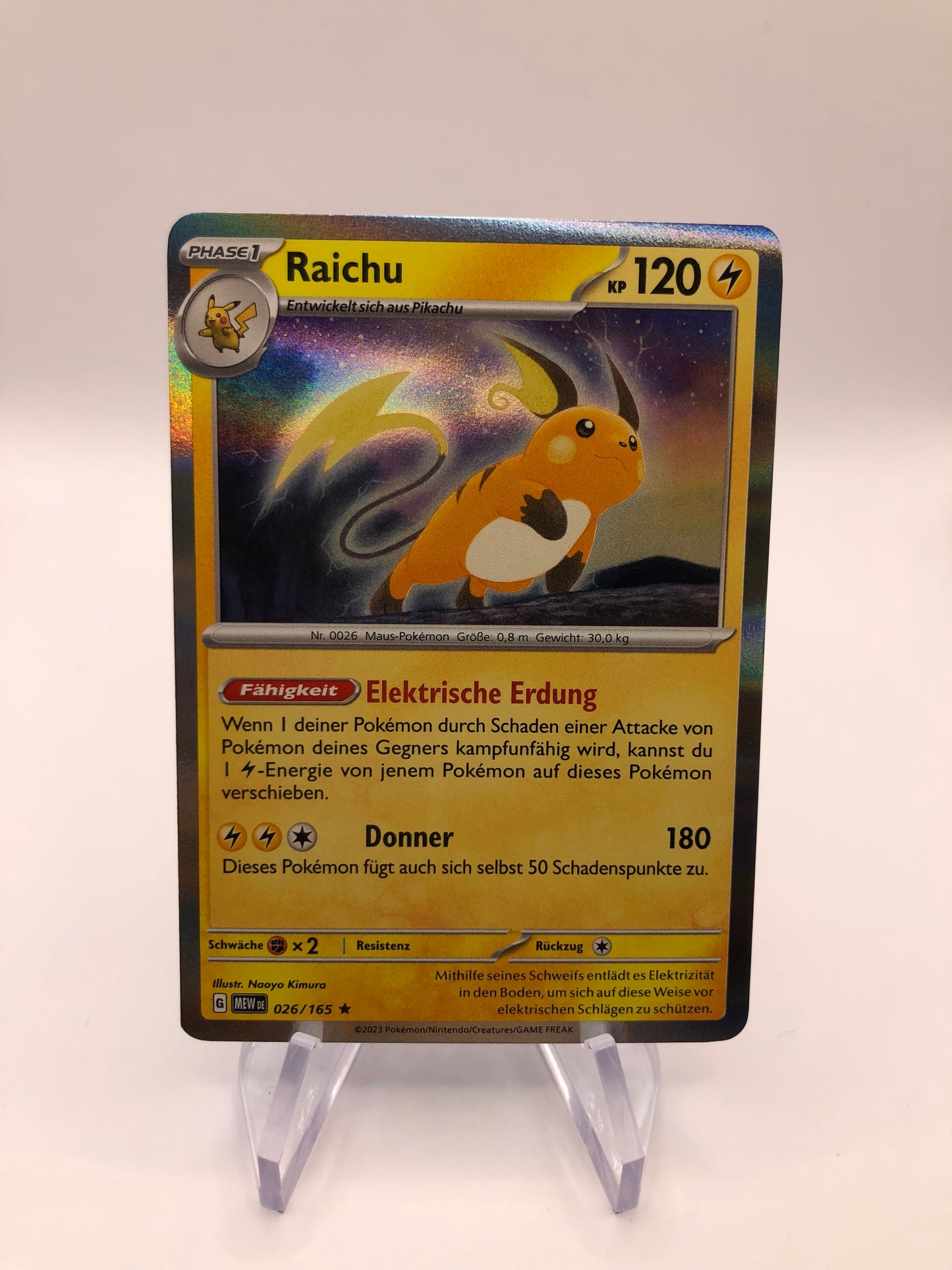 Pokemon Karte Holo Raichu 26/165 Deutsch