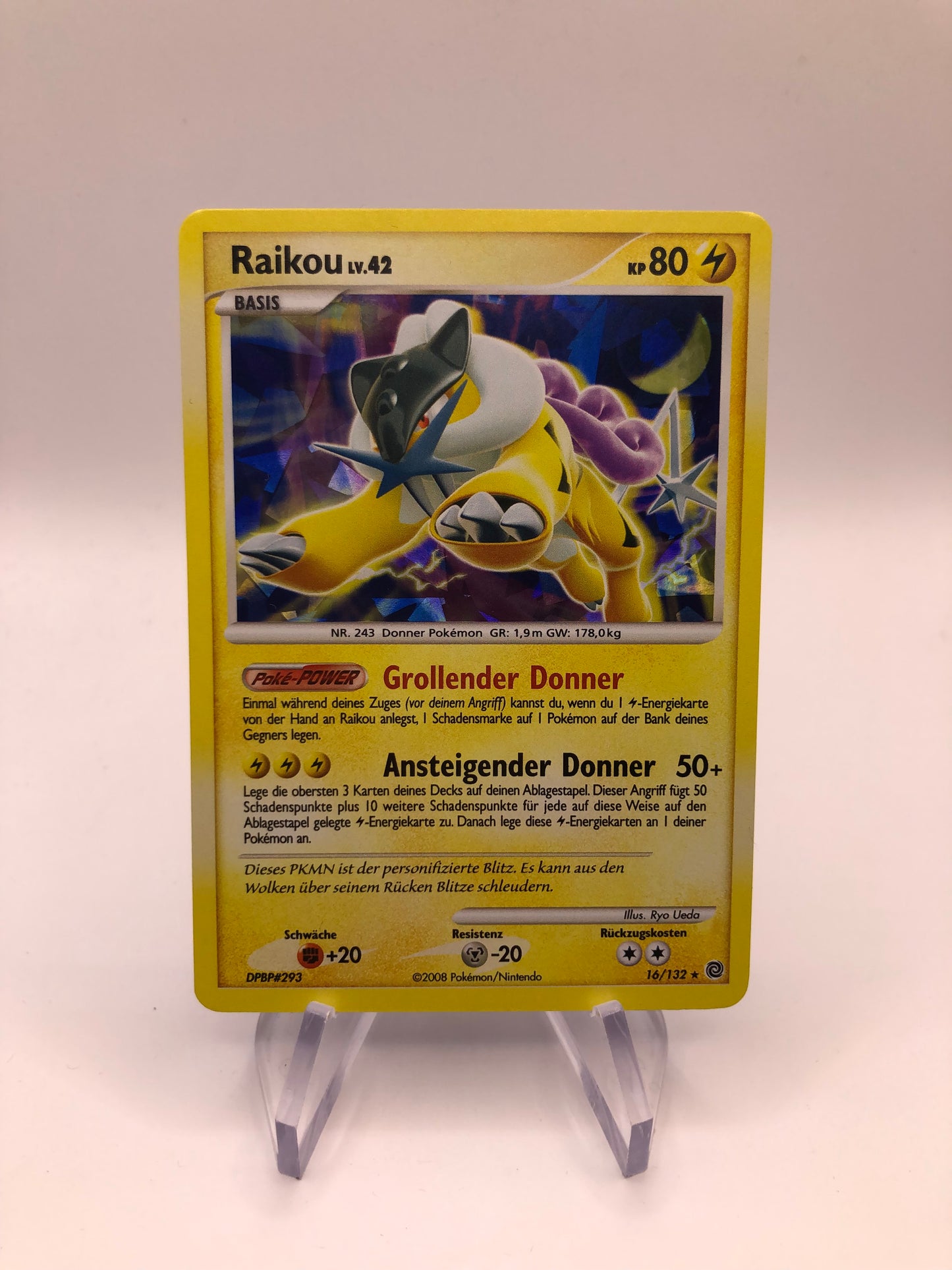 Pokemon Karte Holo Raikou 16/132 Deutsch