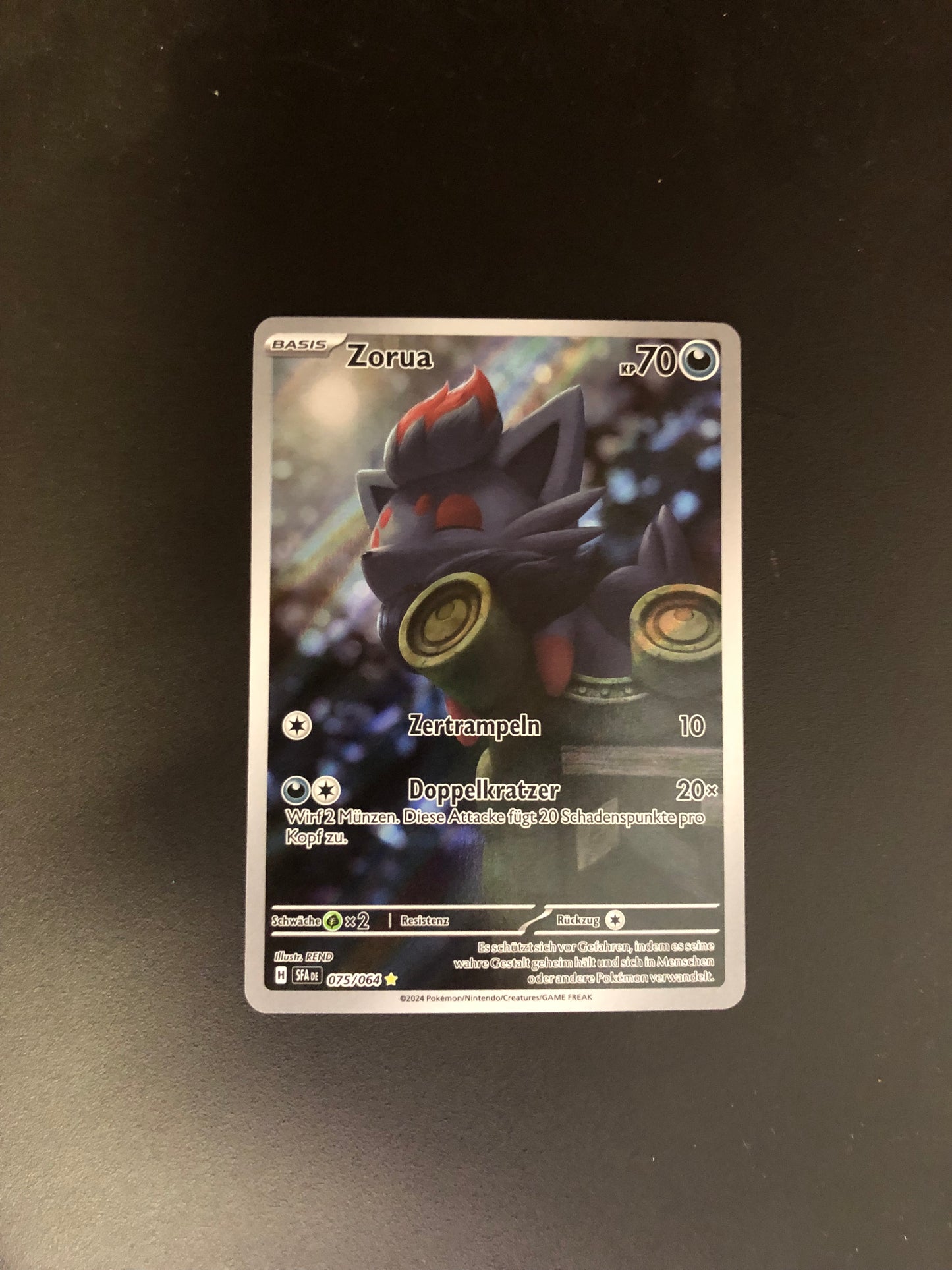 Pokemon Karte Art-Rare Zorua 75/64 Deutsch