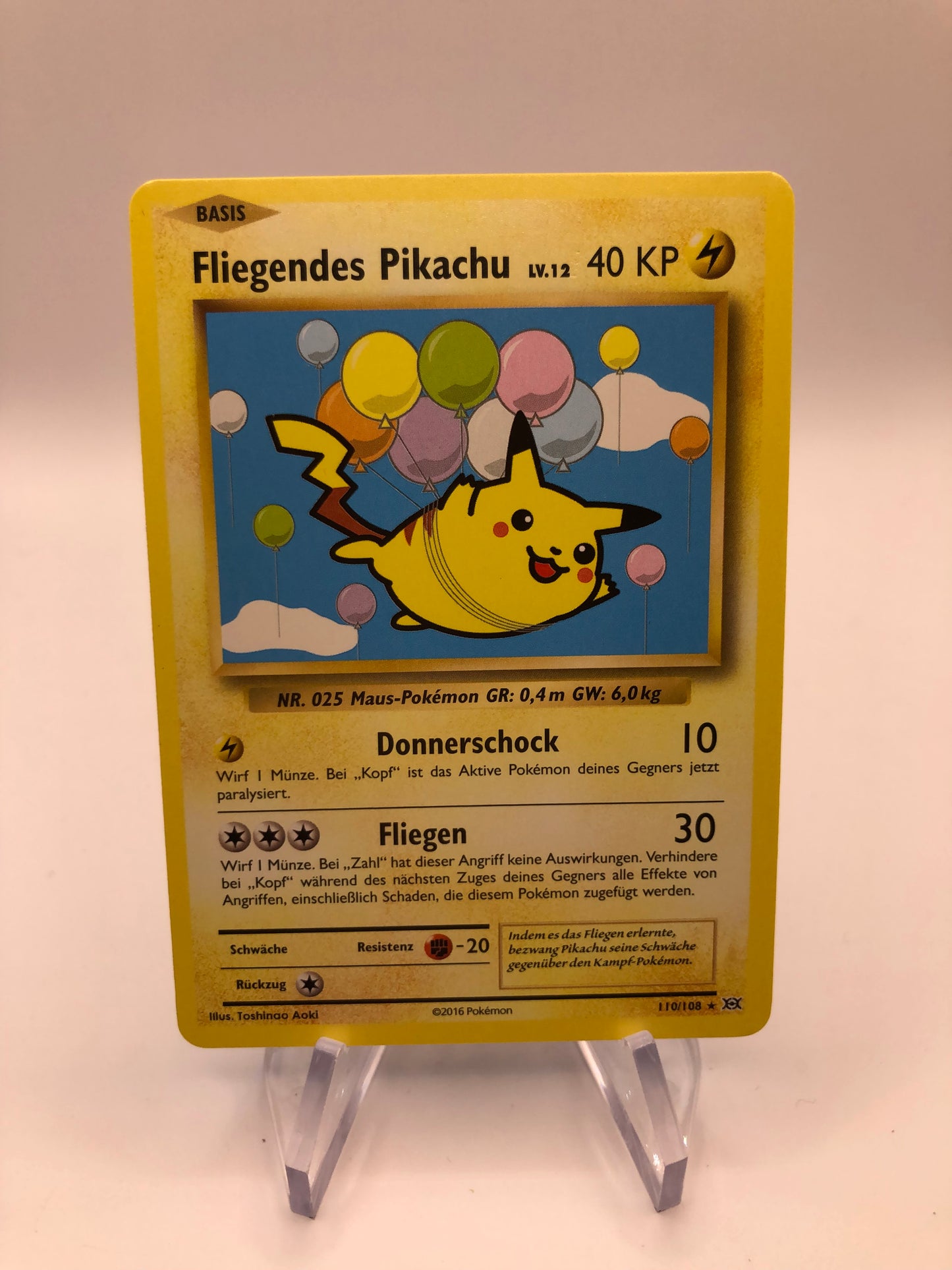 Pokemon Karte Fliegendes Pikachu 110/108 Deutsch