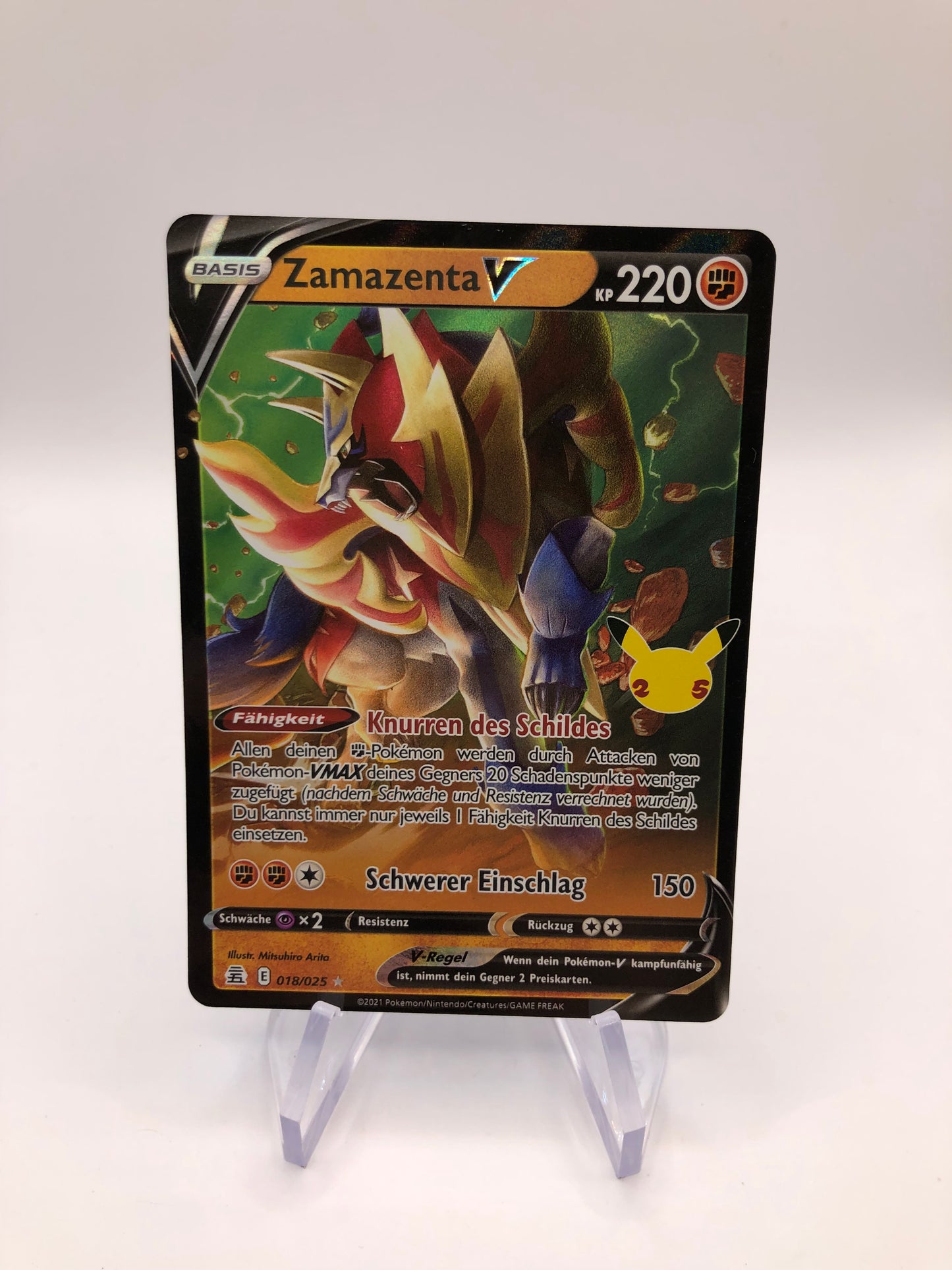 Pokemon Karte V Celebration Zamazenta 18/25 Deutsch