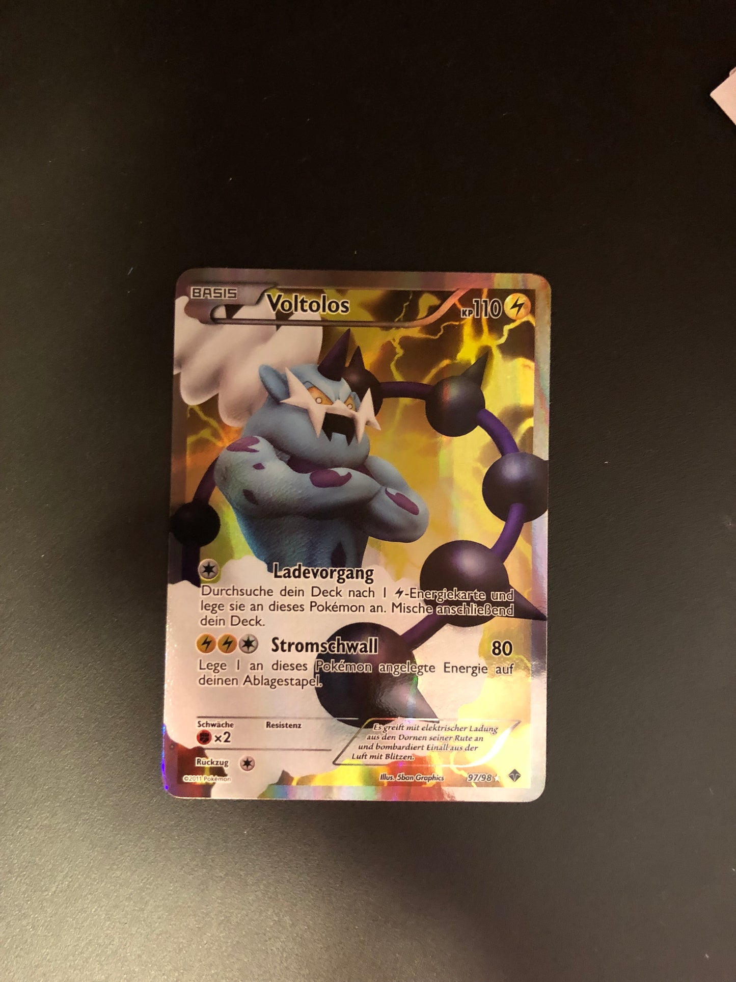 Pokemon Karte Art-Rare Voltolos 97/98 Deutsch